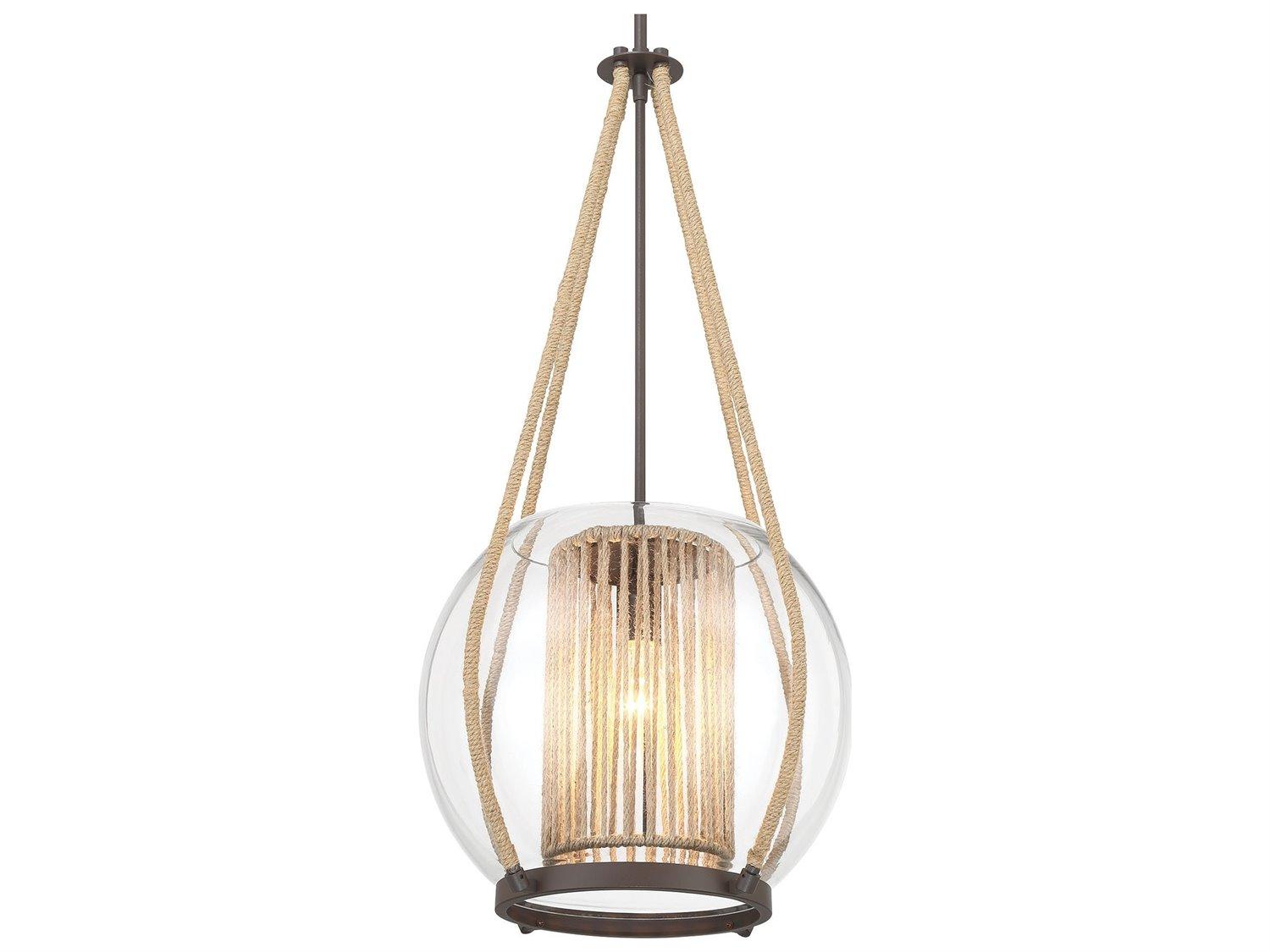 Minka Lavery Stutterhein 1-Light Sand Bronze Glass Mini Pendant