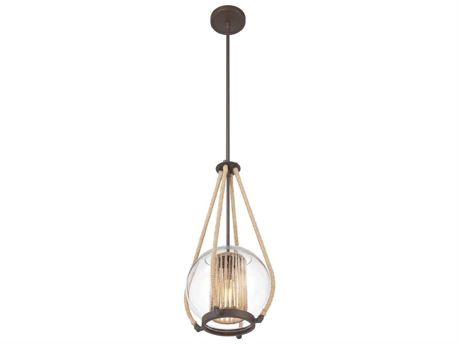 Minka Lavery Stutterhein 1-Light Sand Bronze Glass Pendant