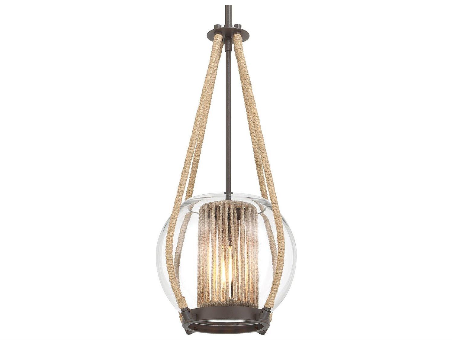 Minka Lavery Stutterhein 1-Light Sand Bronze Glass Pendant