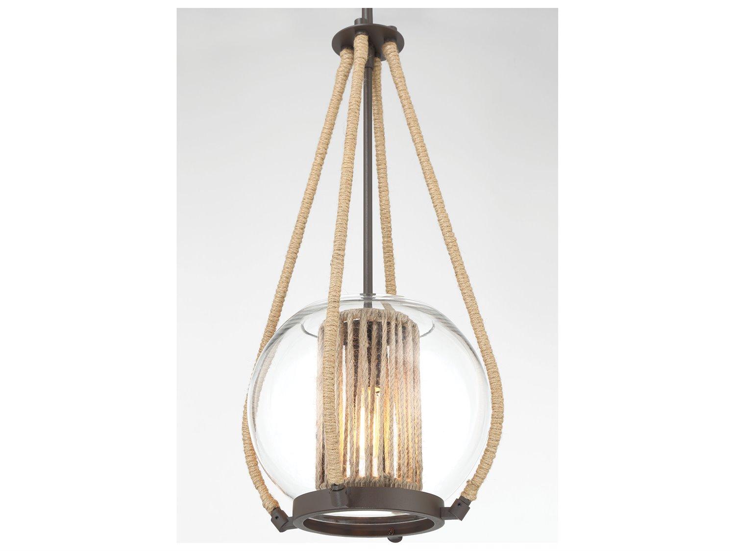 Minka Lavery Stutterhein 1-Light Sand Bronze Glass Pendant
