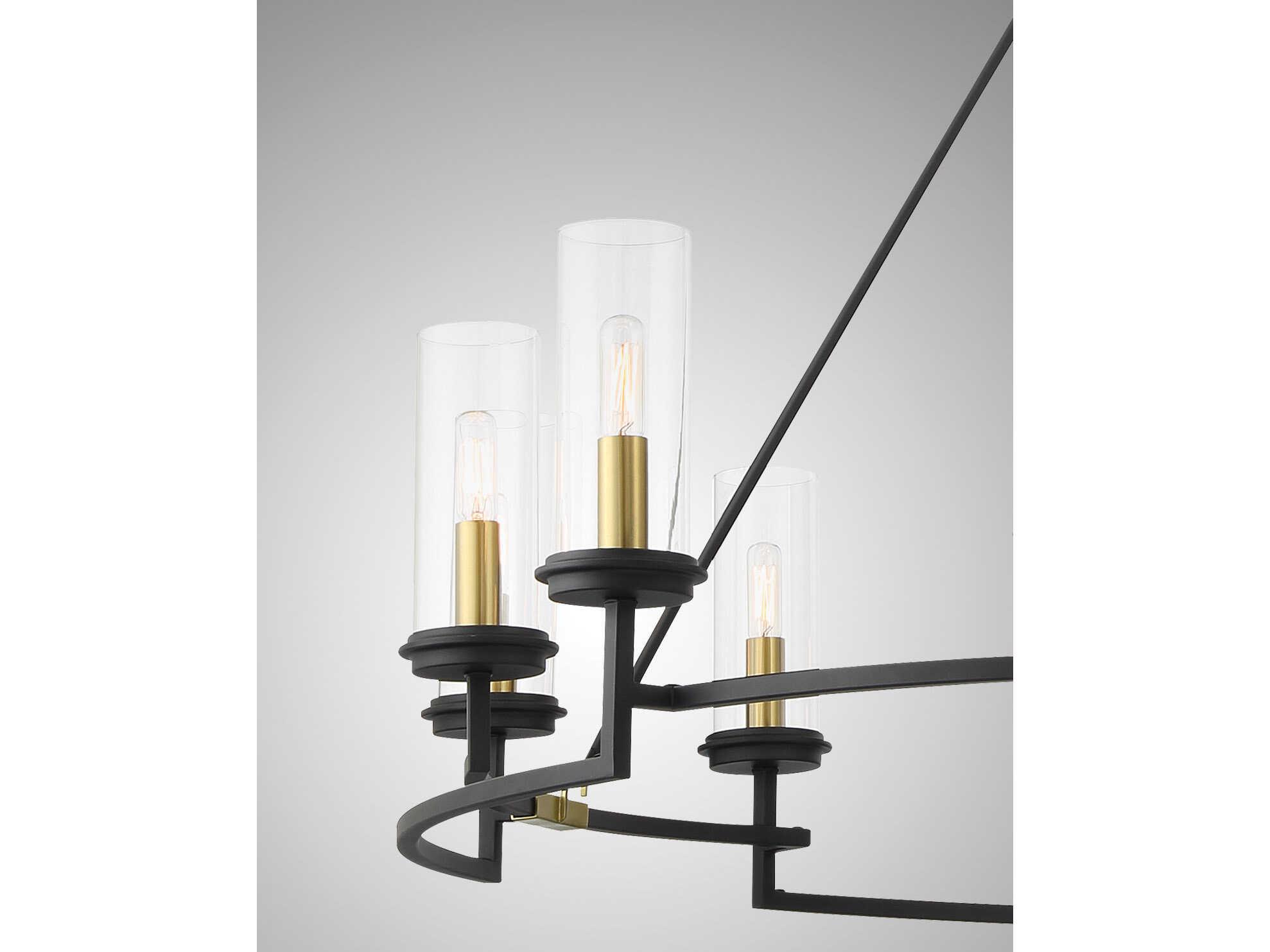 Minka Lavery Hillstone 12-Light Sand Coal Soft Brass Black Glass Candelabra Chandelier