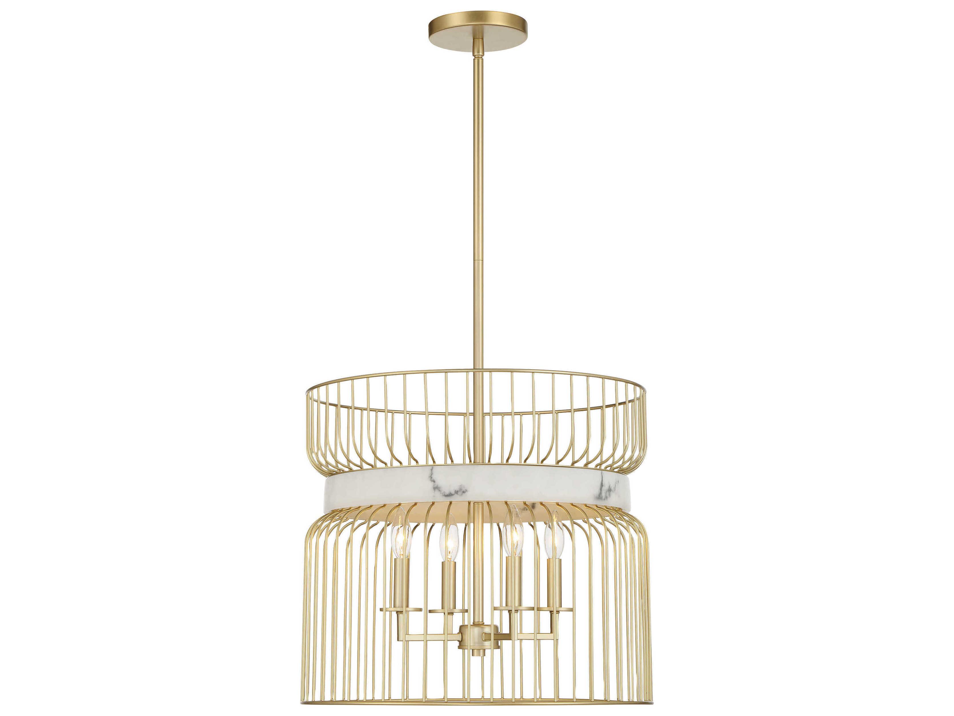 Minka Lavery Park Slope 4-Light Nouveau Gold Pendant