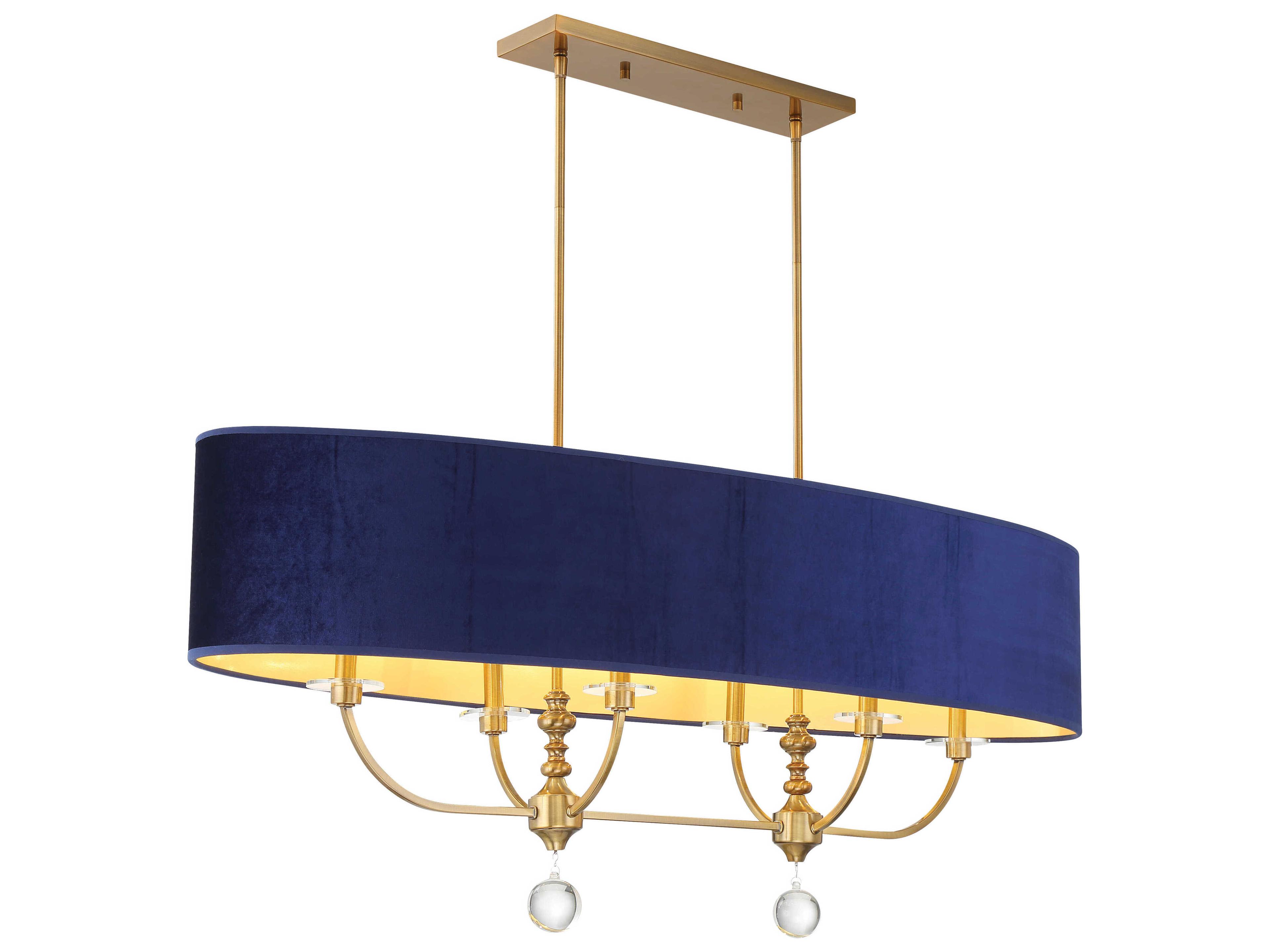 Minka Lavery Van Noord 6-Light Oxidized Aged Brass Blue Island Pendant