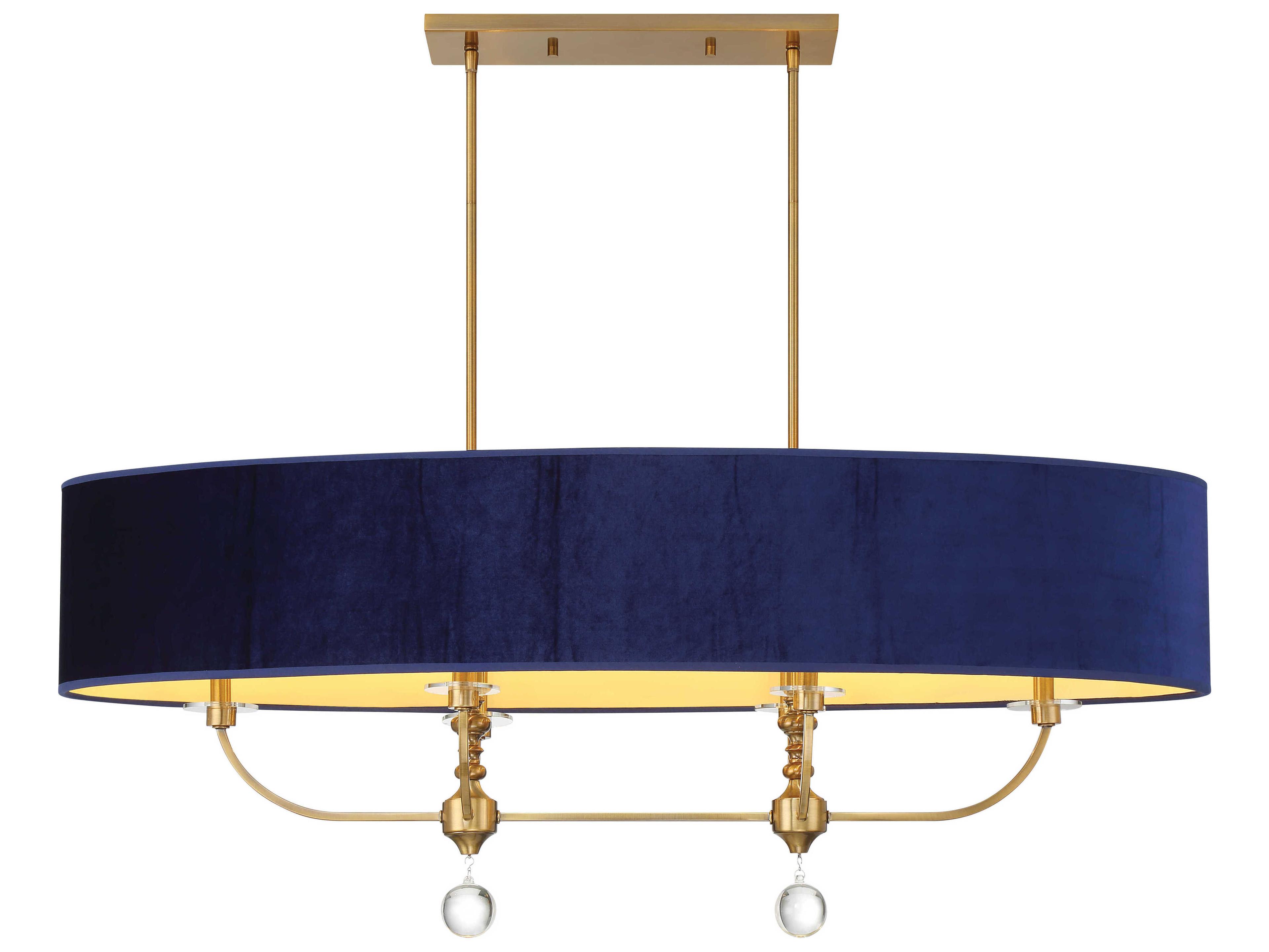 Minka Lavery Van Noord 6-Light Oxidized Aged Brass Blue Island Pendant