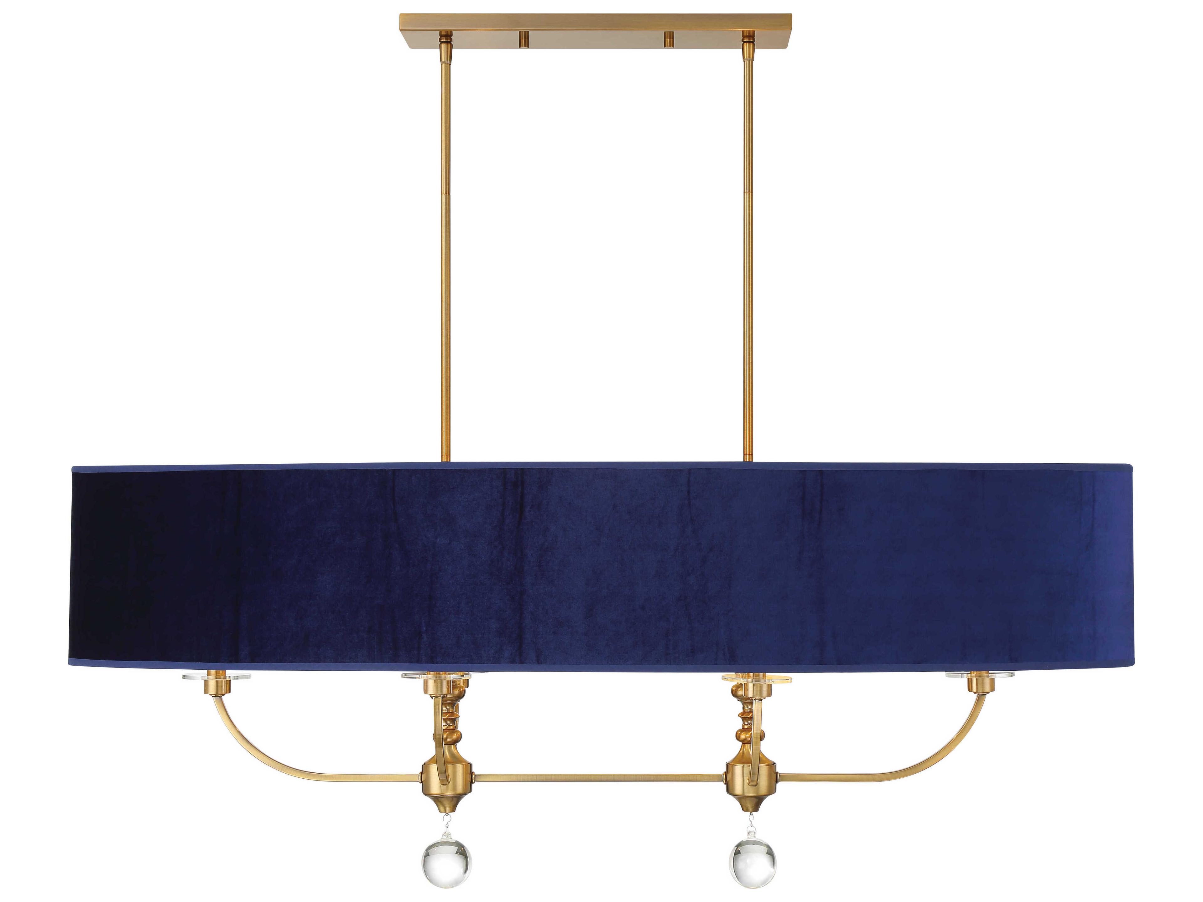 Minka Lavery Van Noord 6-Light Oxidized Aged Brass Blue Island Pendant