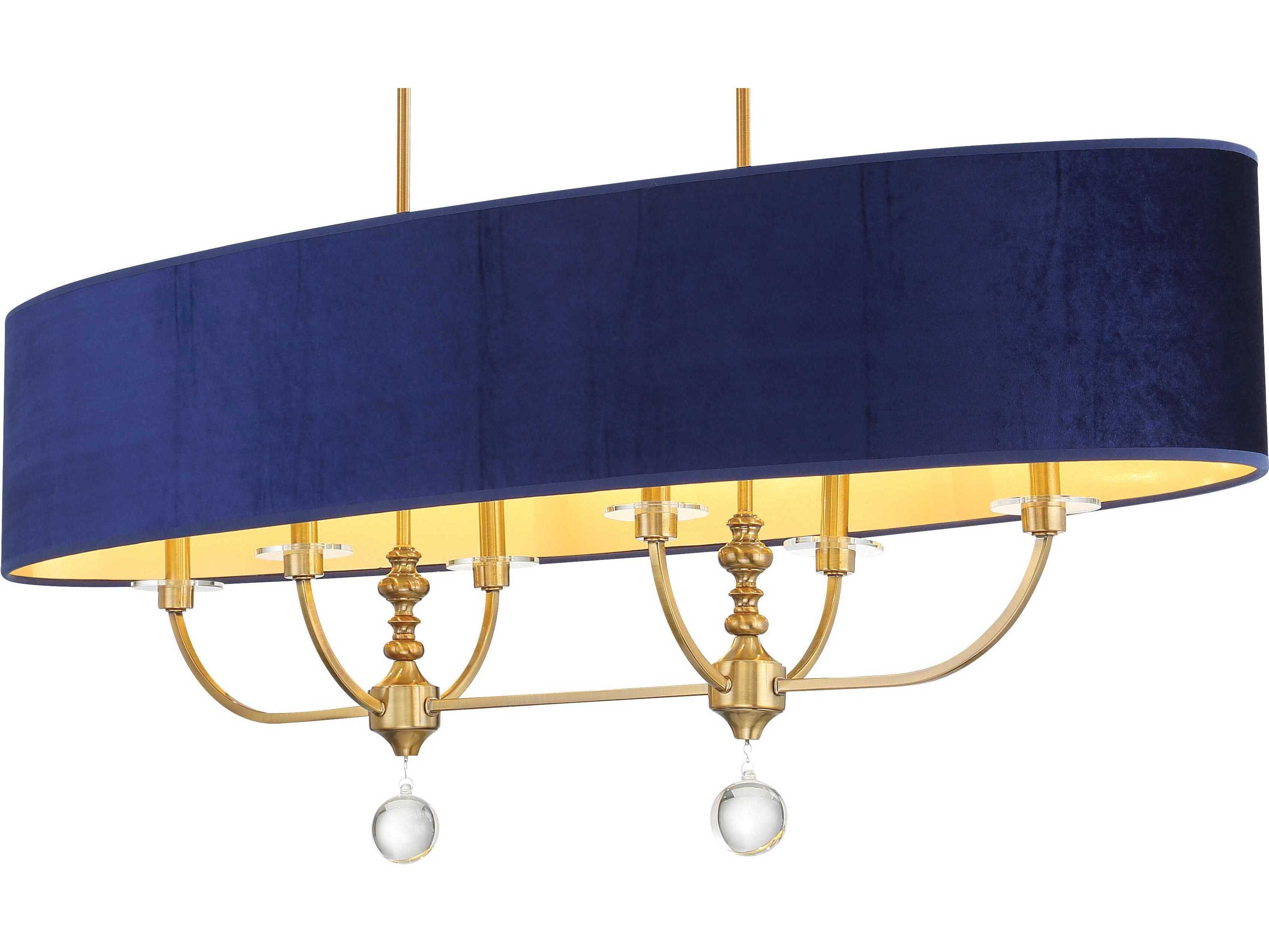 Minka Lavery Van Noord 6-Light Oxidized Aged Brass Blue Island Pendant