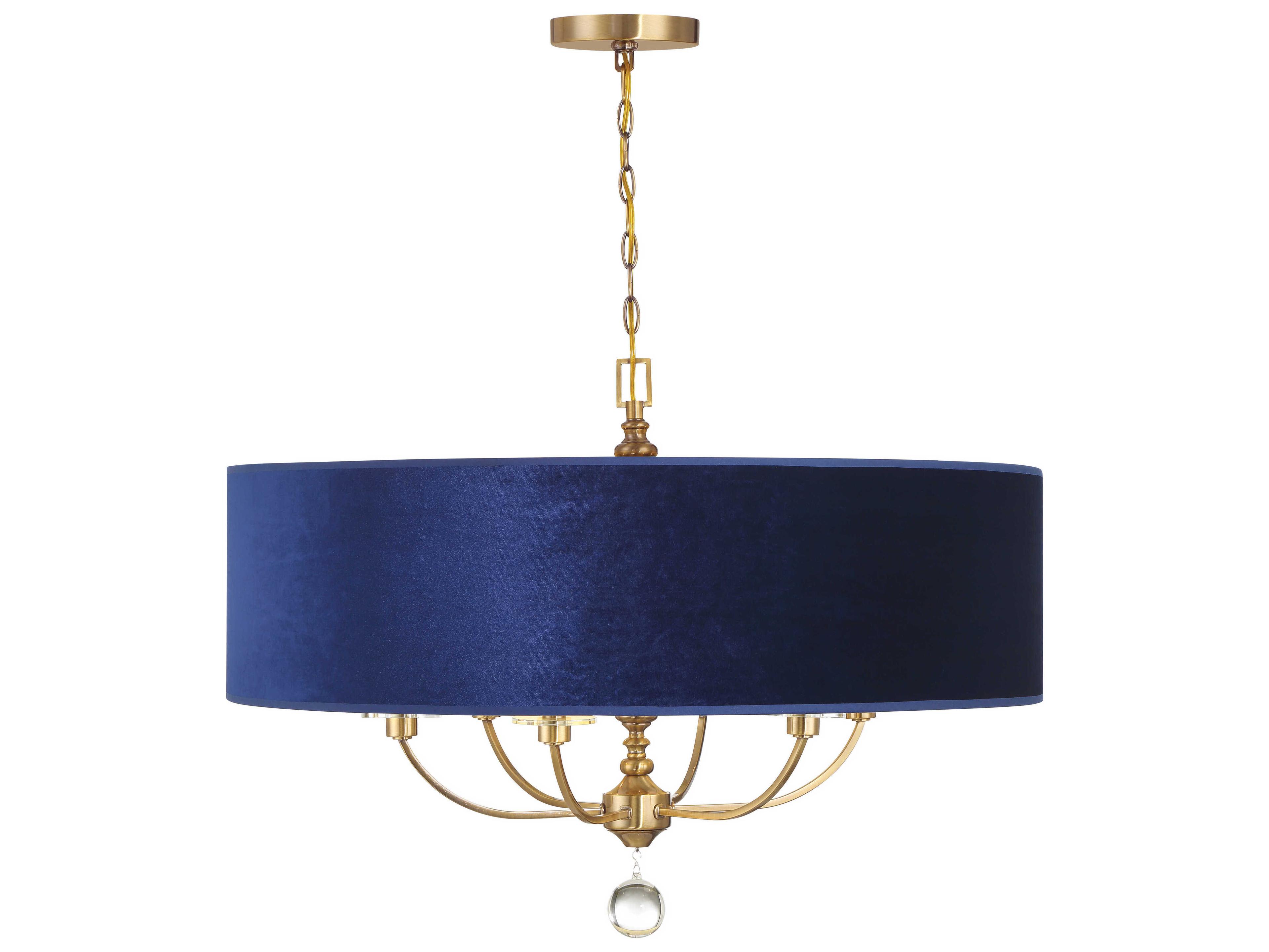 Minka Lavery Van Noord 6-Light Oxidized Aged Brass Blue Chandelier