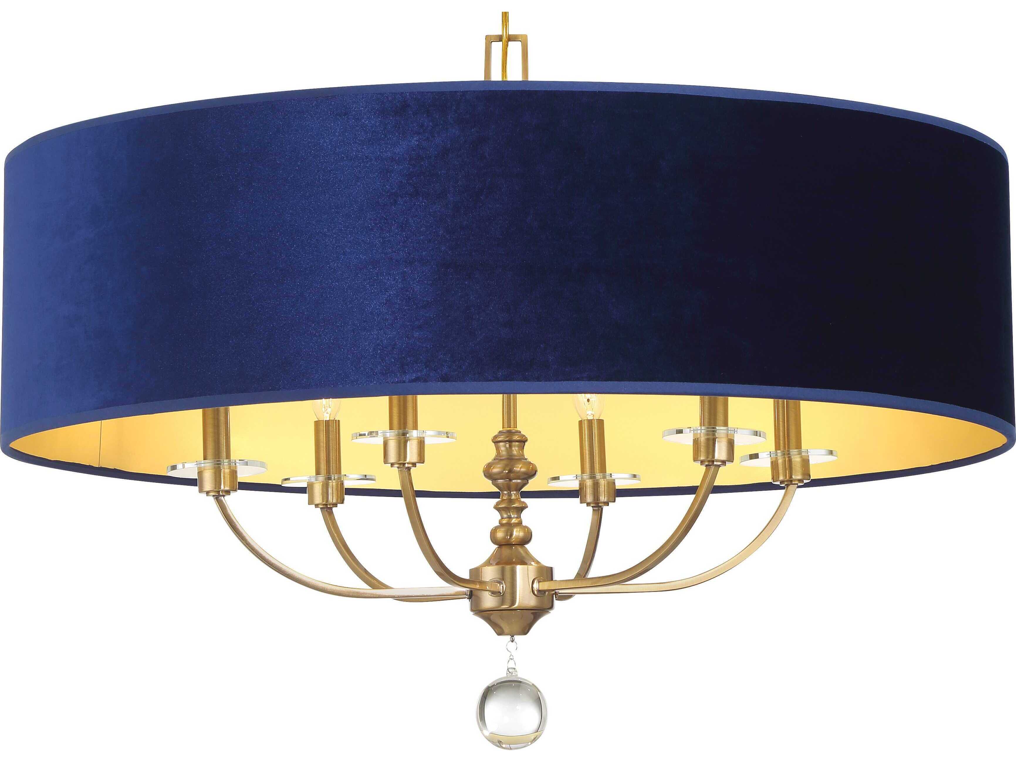 Minka Lavery Van Noord 6-Light Oxidized Aged Brass Blue Chandelier