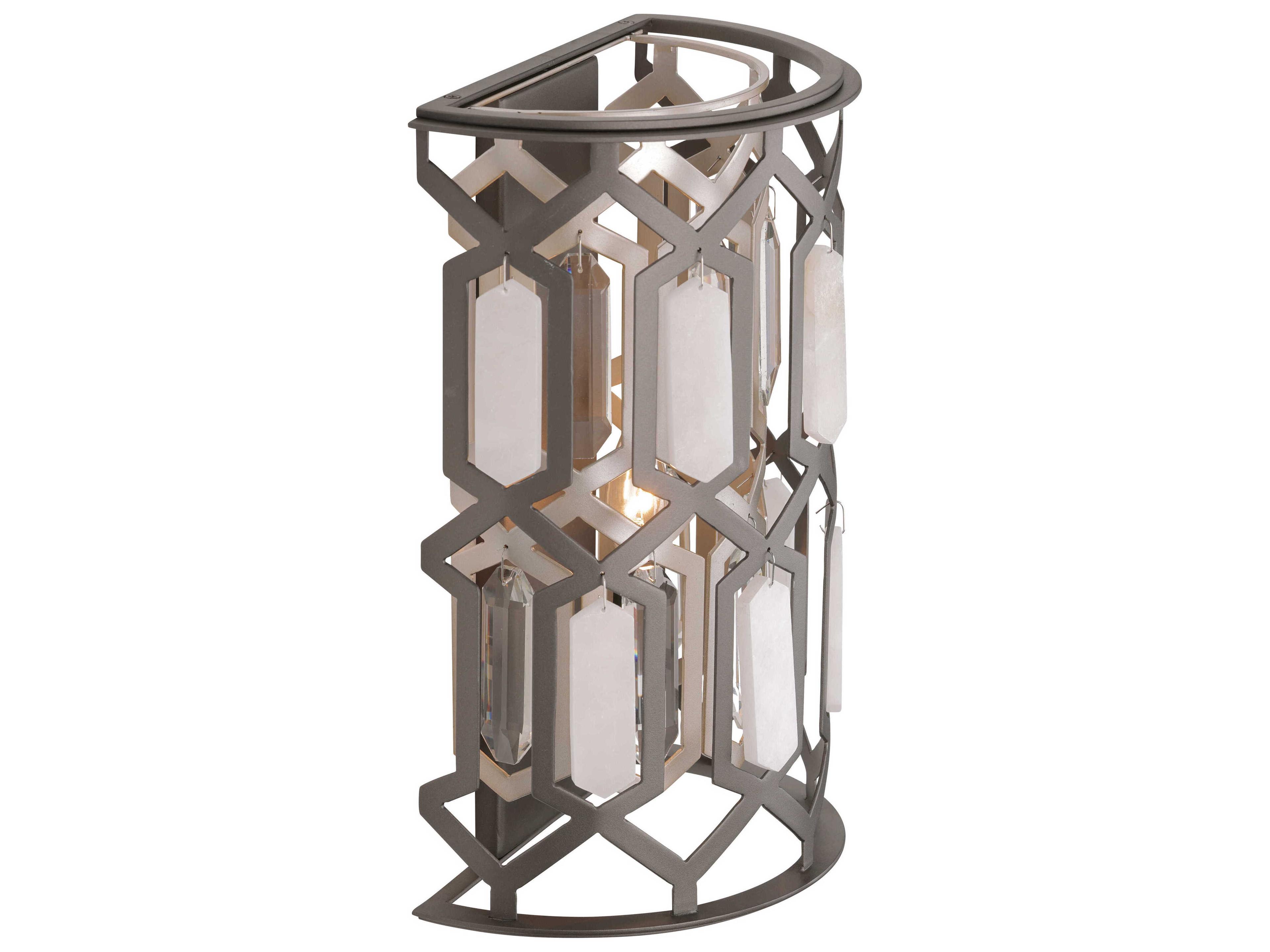 Minka Lavery Hexly 1-Light Bronze Sultry Silver Wall Sconce
