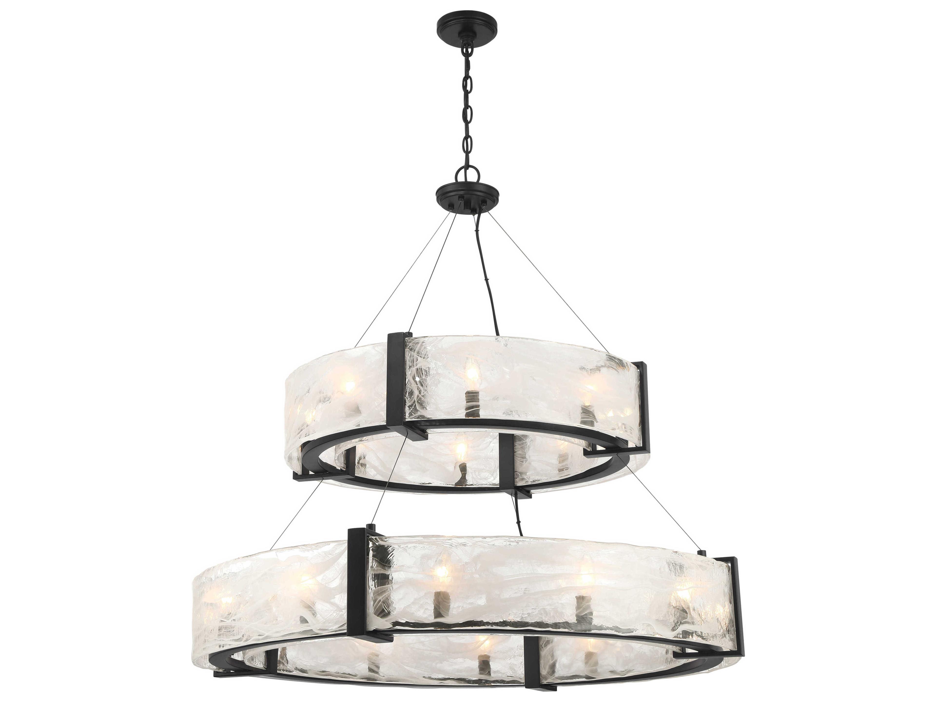 Minka Lavery Cloud Break 20-Light Coal Black Round Tiered Pendant