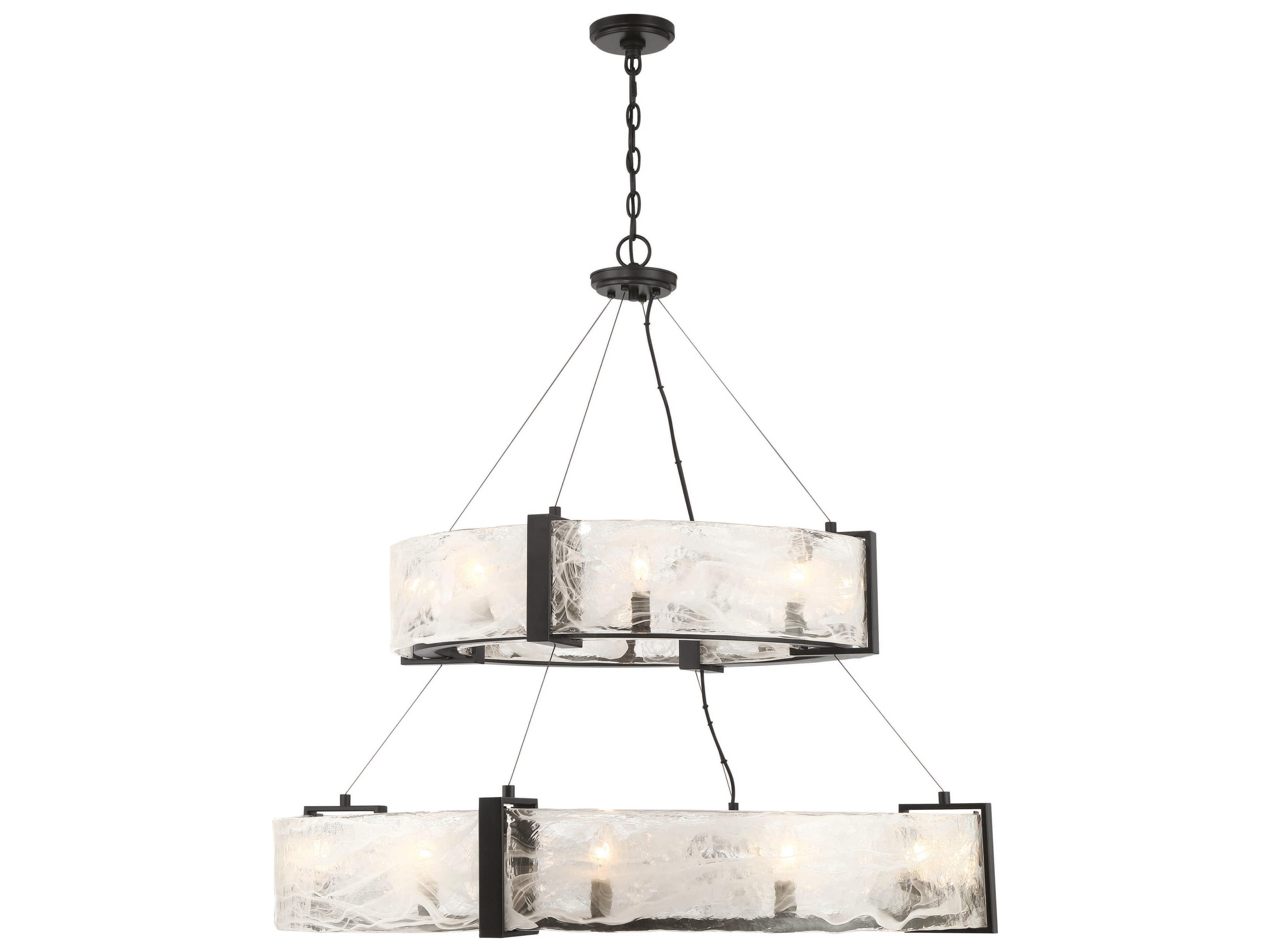 Minka Lavery Cloud Break 20-Light Coal Black Round Tiered Pendant