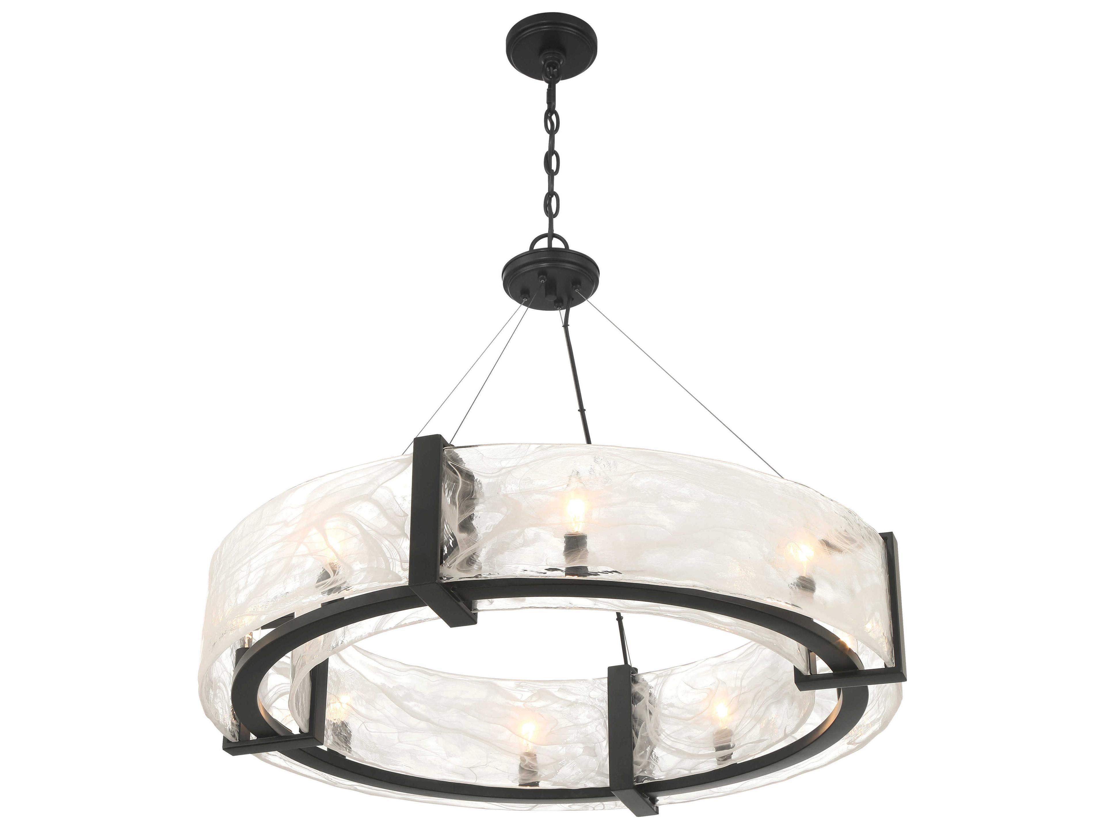 Minka Lavery Cloud Break 8-Light Coal Black Round Pendant