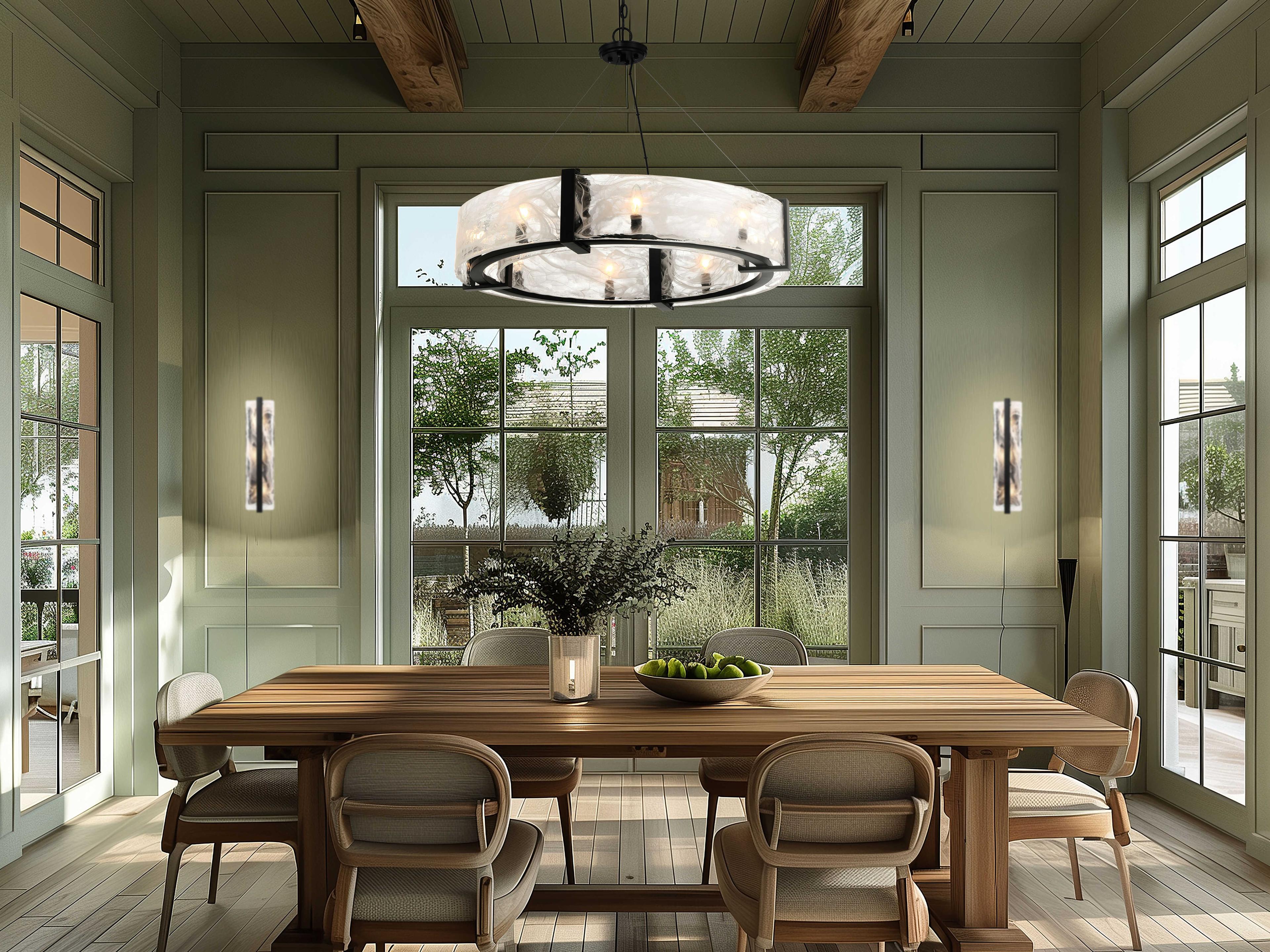 Minka Lavery Cloud Break 8-Light Coal Black Round Pendant