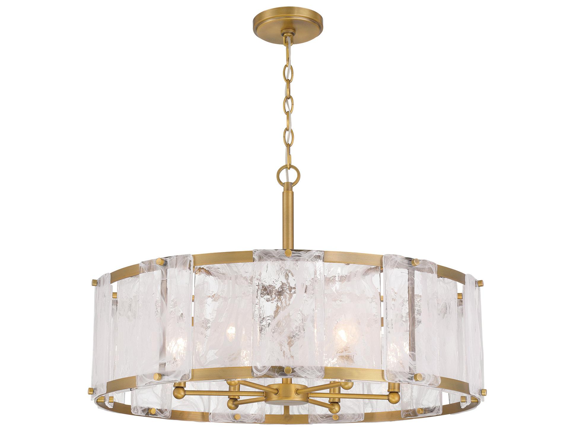 Minka Lavery Veil 6-Light Legacy Brass Drum Pendant