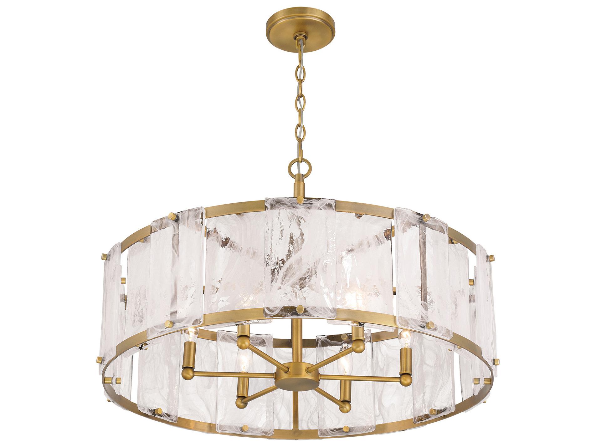 Minka Lavery Veil 6-Light Legacy Brass Drum Pendant