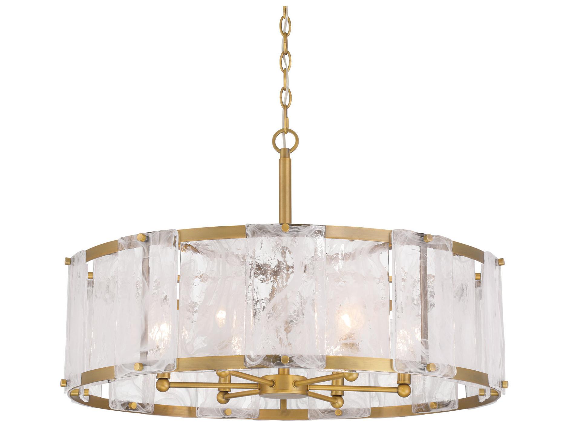 Minka Lavery Veil 6-Light Legacy Brass Drum Pendant