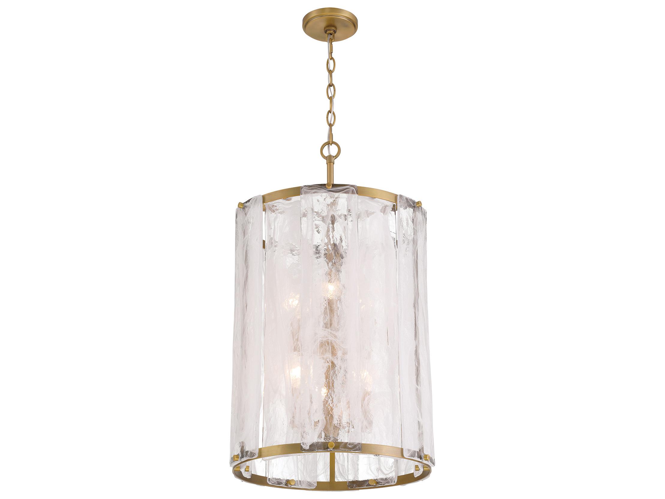 Minka Lavery Veil 6-Light Legacy Brass Cylinder Pendant