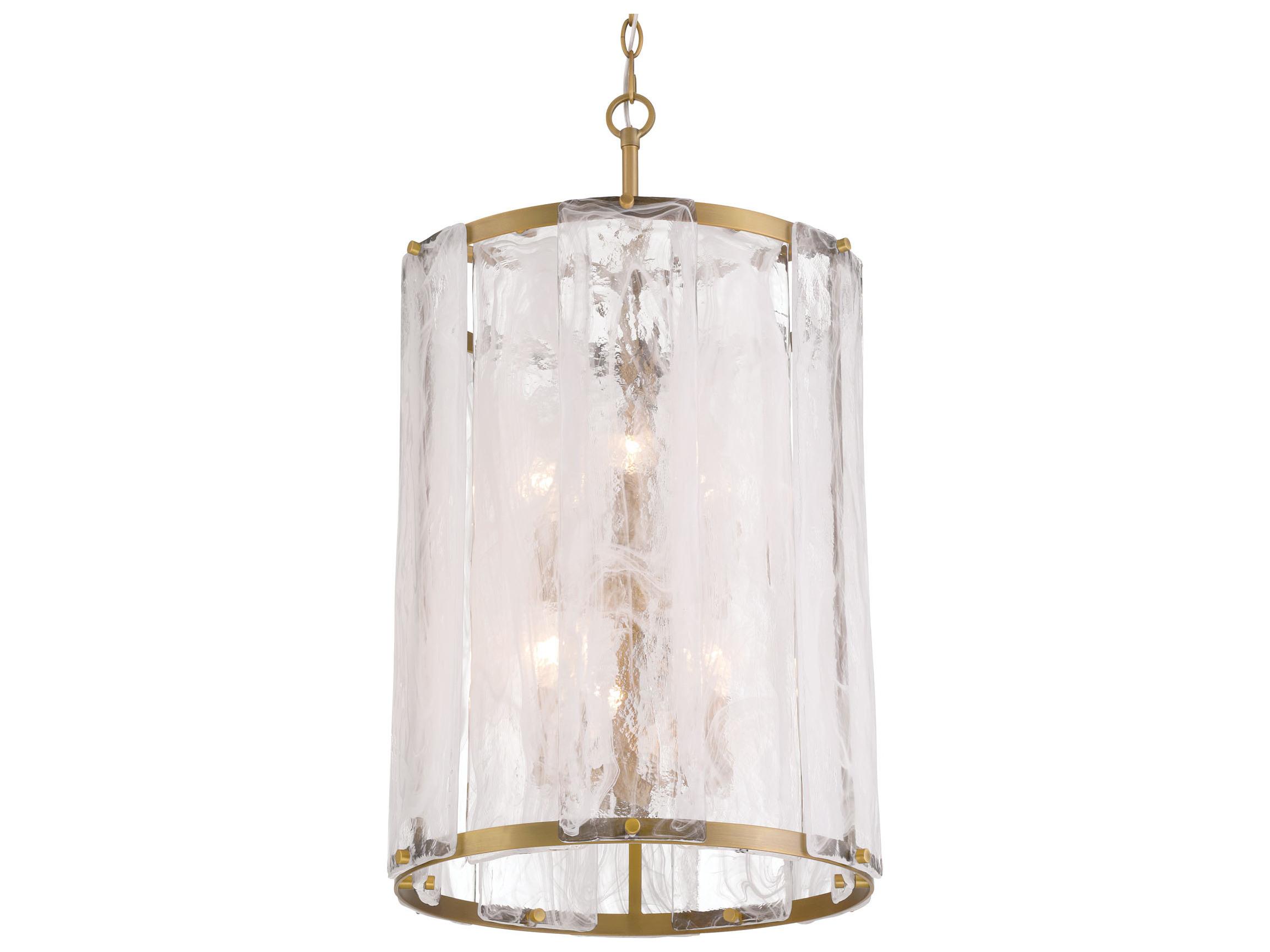 Minka Lavery Veil 6-Light Legacy Brass Cylinder Pendant