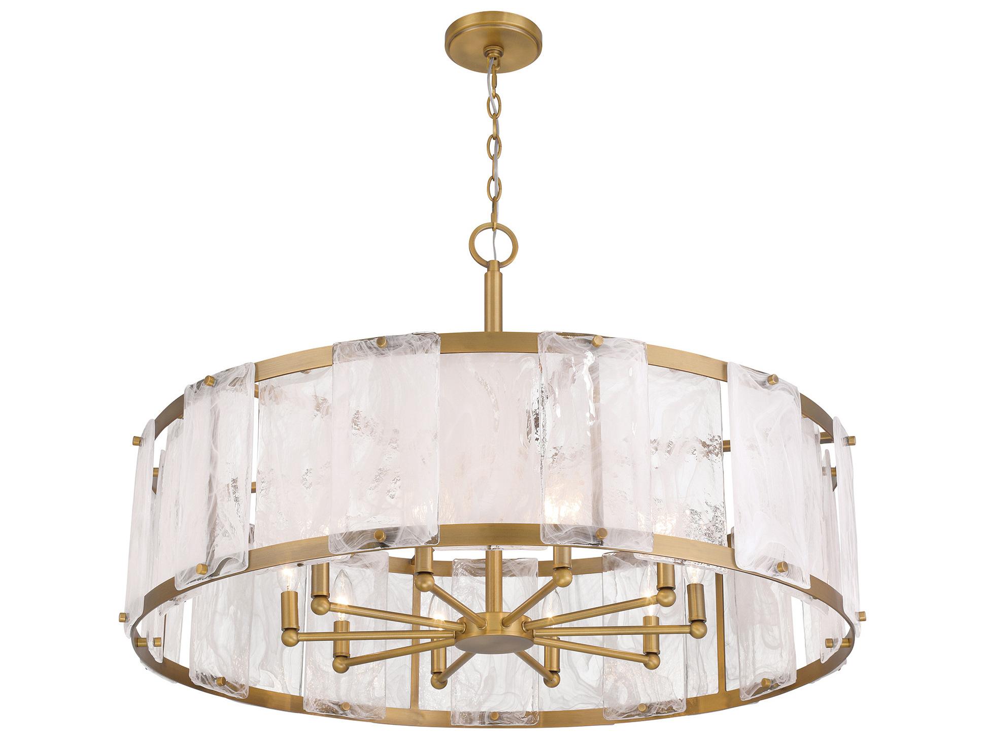Minka Lavery Veil 10-Light Legacy Brass Drum Pendant