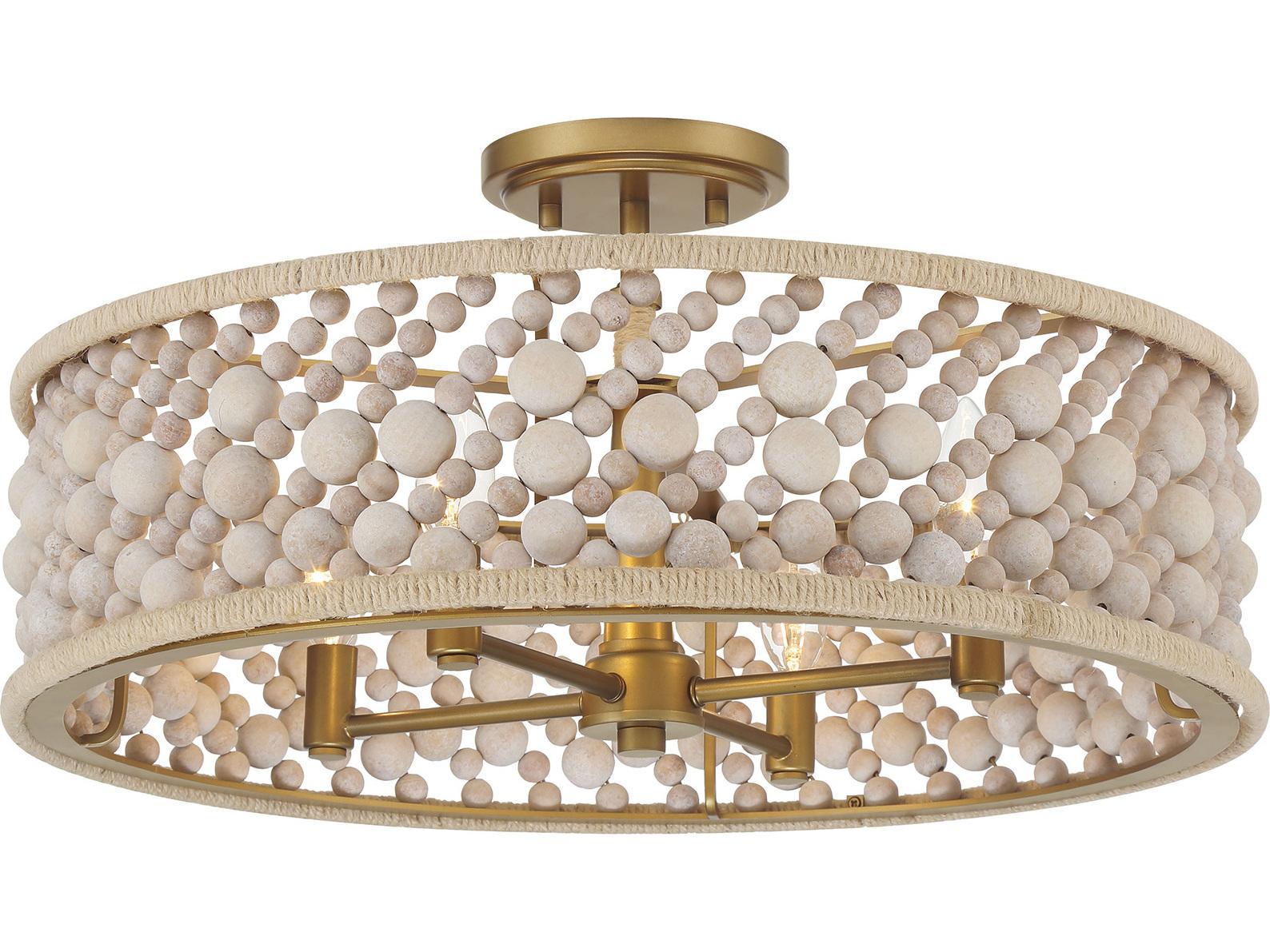 Minka Lavery Horsmore 4-Light Painted Legacy Brass Drum Semi Flush Mount