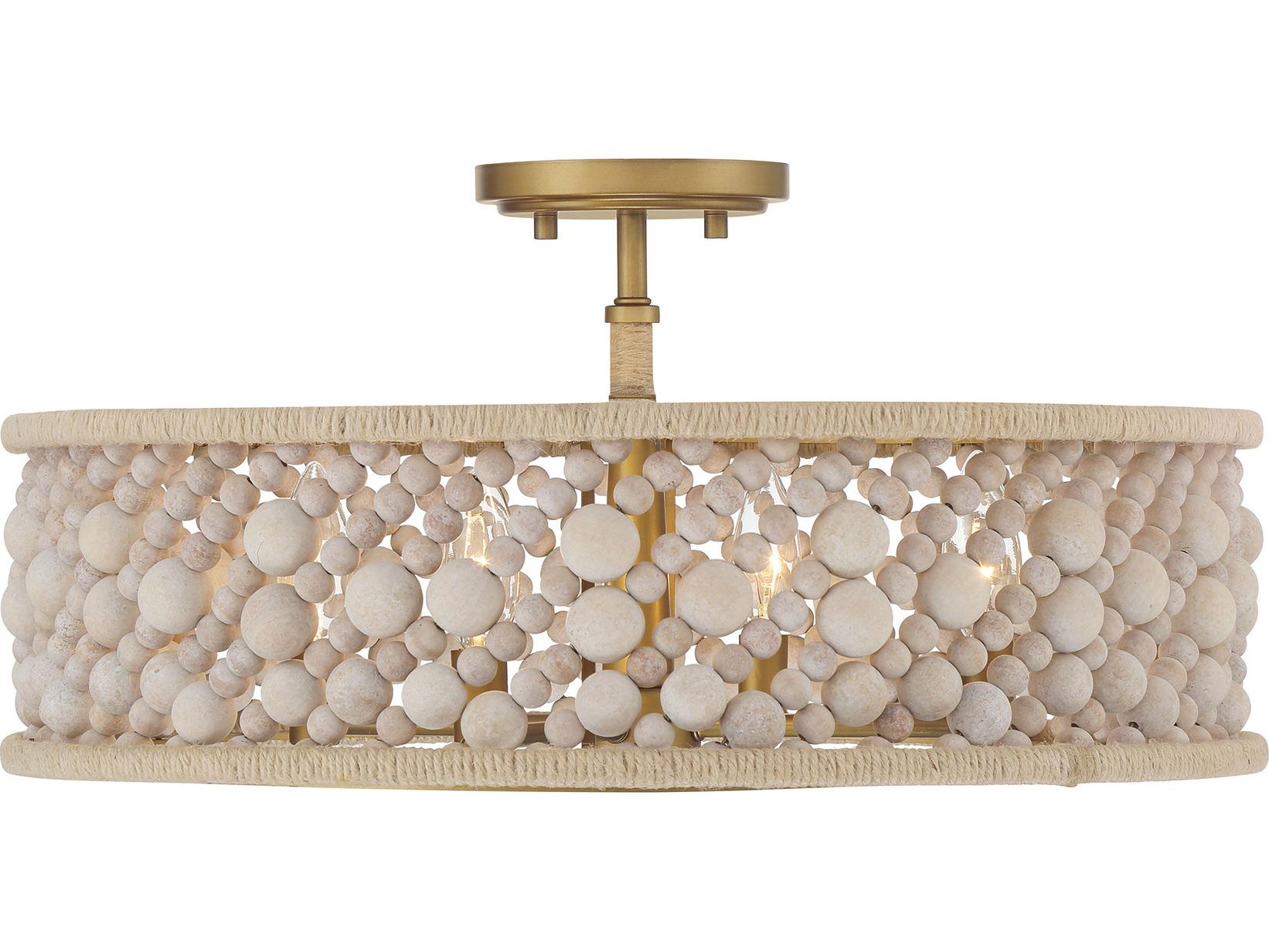 Minka Lavery Horsmore 4-Light Painted Legacy Brass Drum Semi Flush Mount