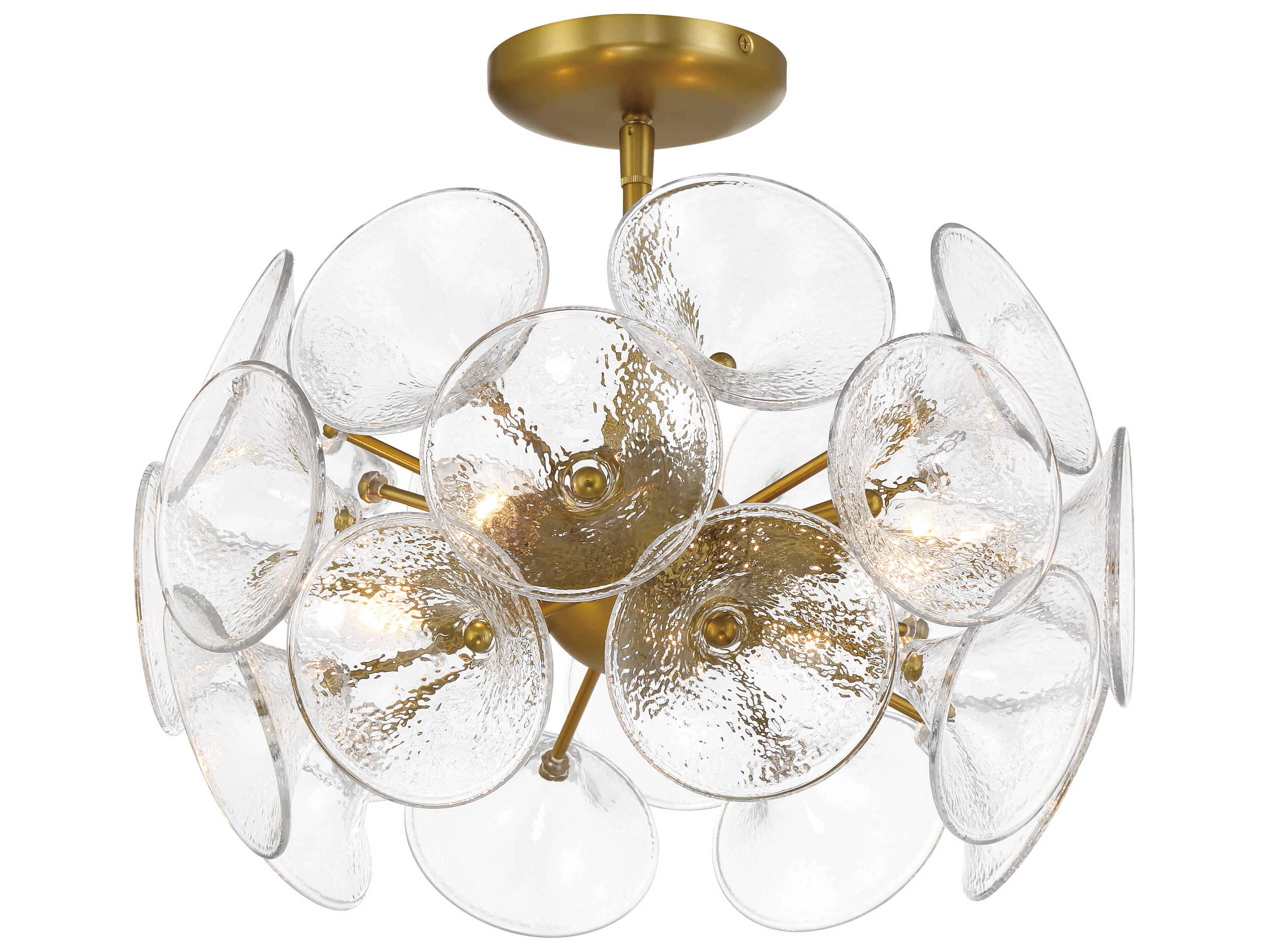 Minka Lavery Winter 4-Light Soft Brass Sputnik Semi Flush Mount