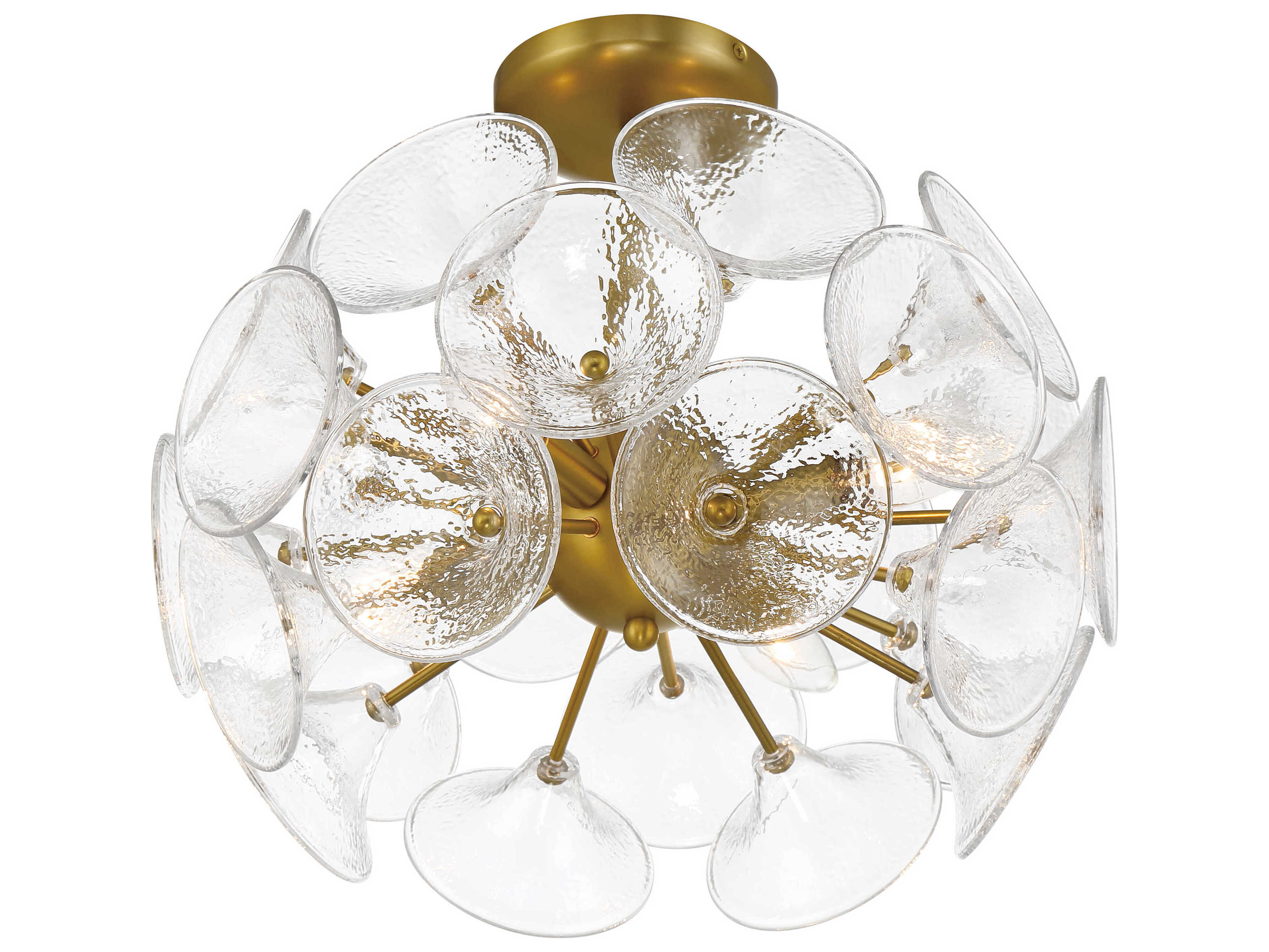 Minka Lavery Winter 4-Light Soft Brass Sputnik Semi Flush Mount