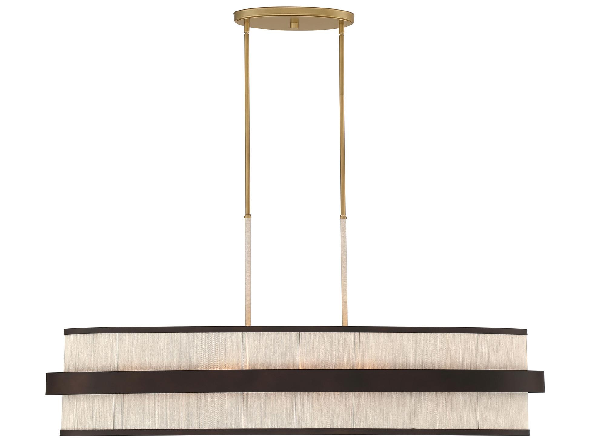 Minka Lavery Harbor Wrap 8-Light Painted Legacy Brass Dark Matte Black Brown Island Pendant