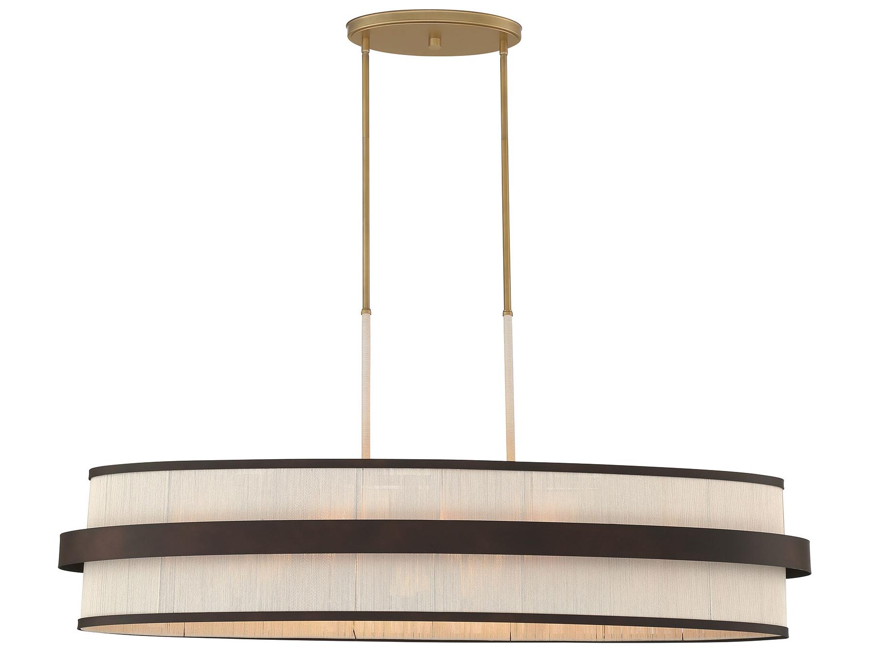 Minka Lavery Harbor Wrap 8-Light Painted Legacy Brass Dark Matte Black Brown Island Pendant