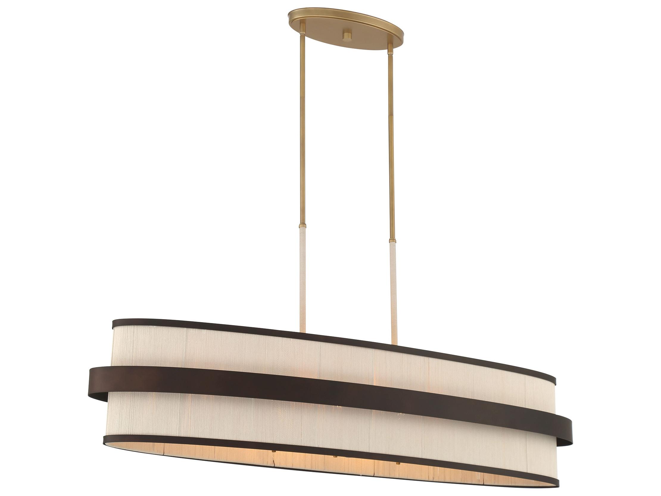 Minka Lavery Harbor Wrap 8-Light Painted Legacy Brass Dark Matte Black Brown Island Pendant