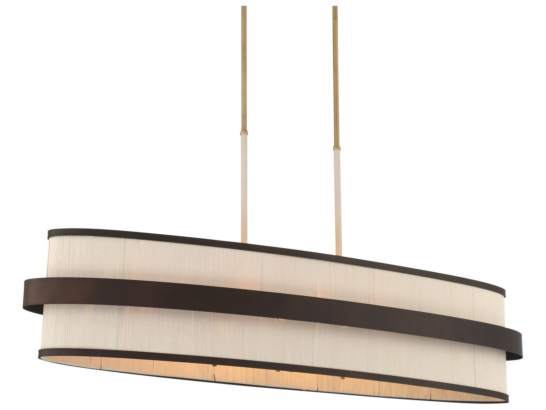 Minka Lavery Harbor Wrap 8-Light Painted Legacy Brass Dark Matte Black Brown Island Pendant