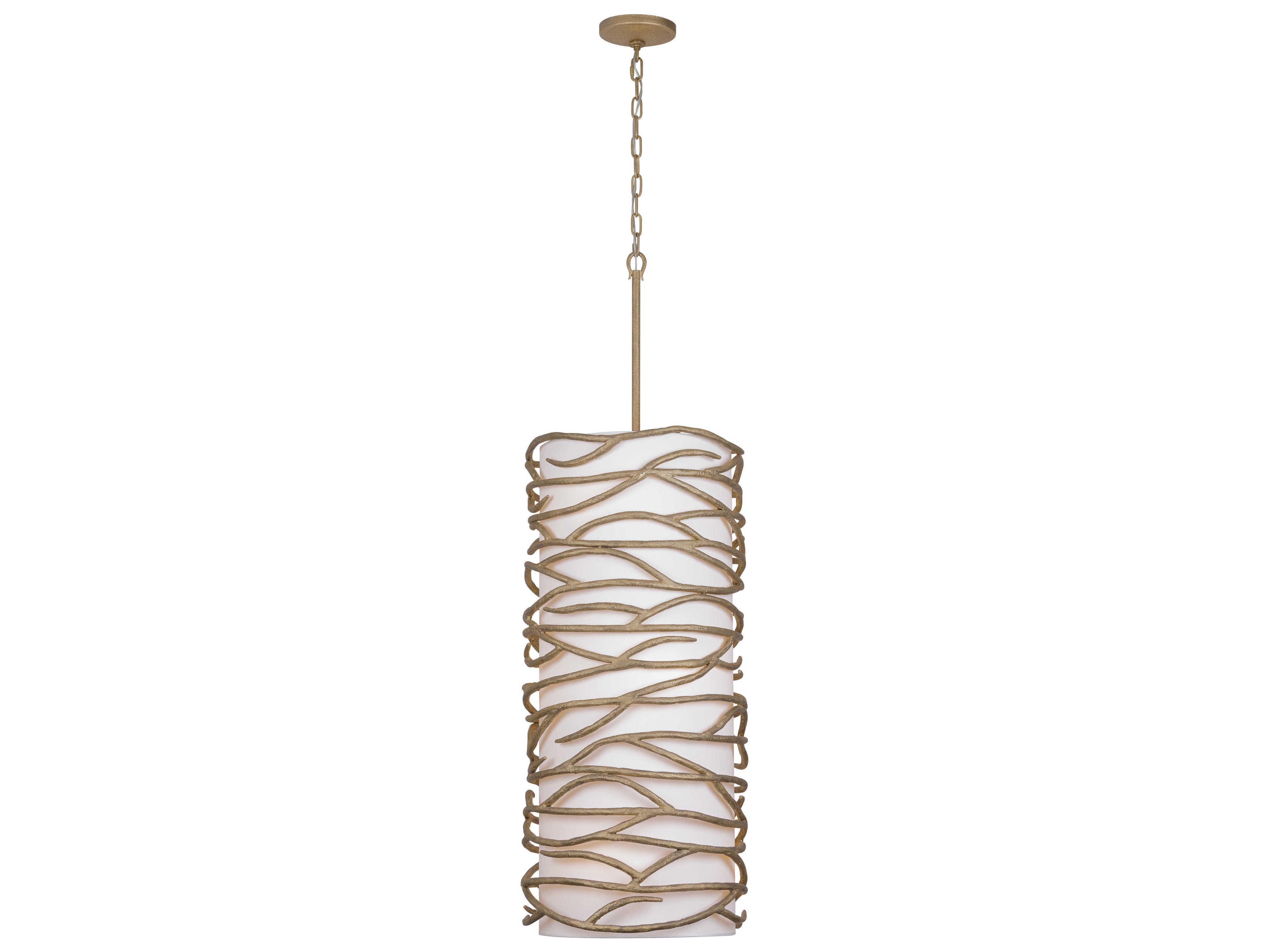 Minka Lavery Branch Reality 9-Light Textured Ashen Gold Cylinder Pendant