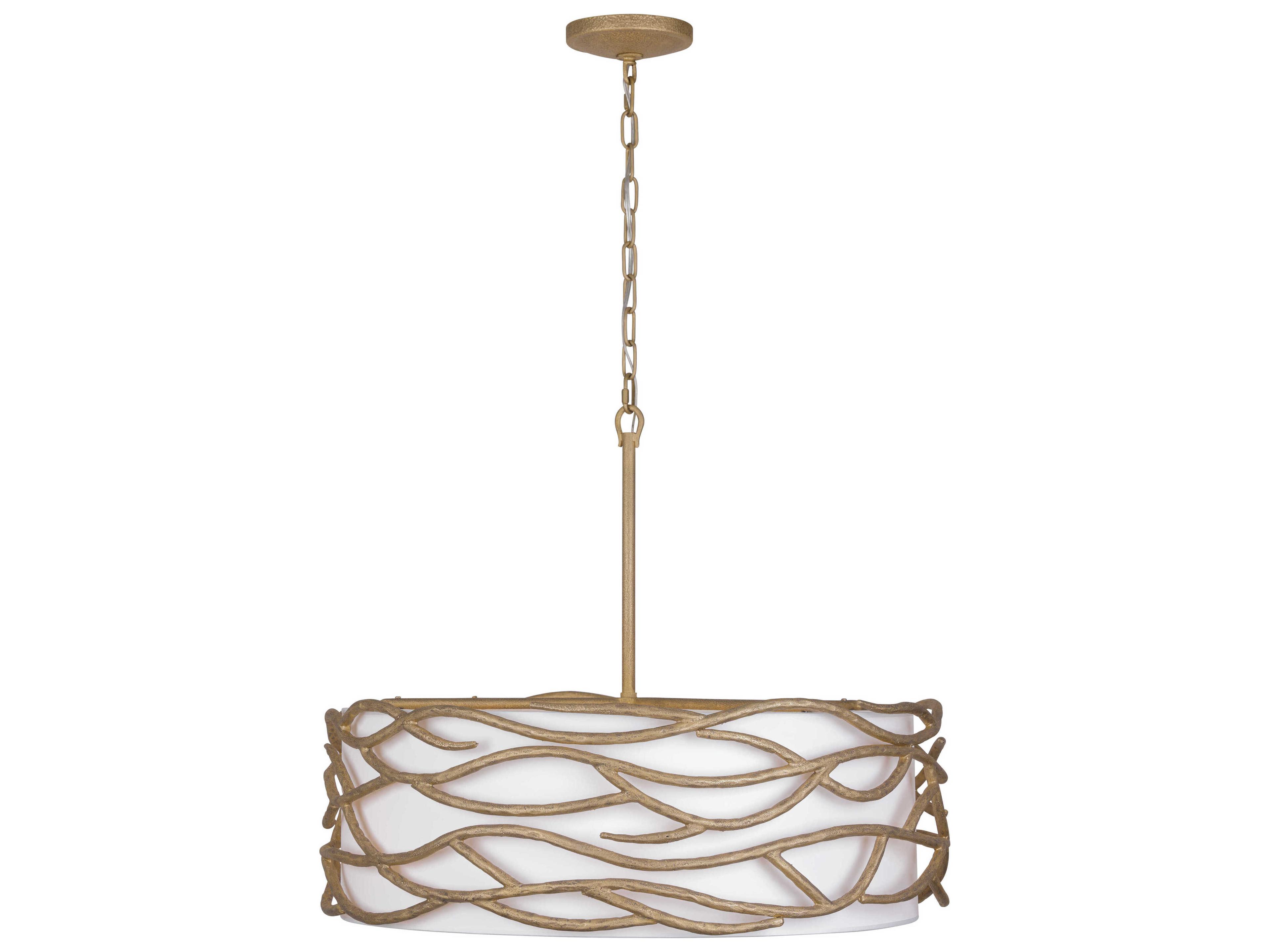 Minka Lavery Branch Reality 6-Light Textured Ashen Gold Drum Pendant