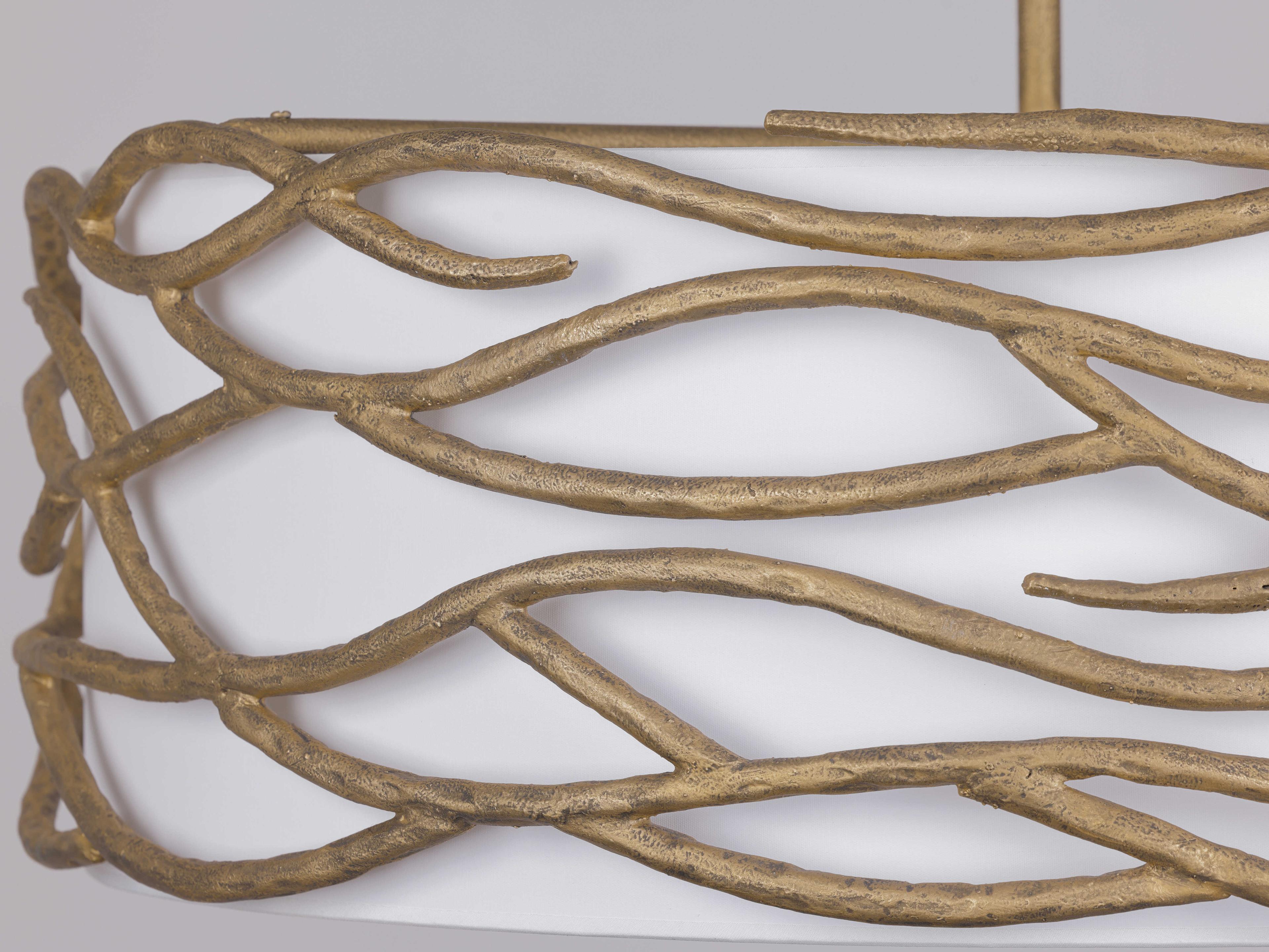 Minka Lavery Branch Reality 6-Light Textured Ashen Gold Drum Pendant