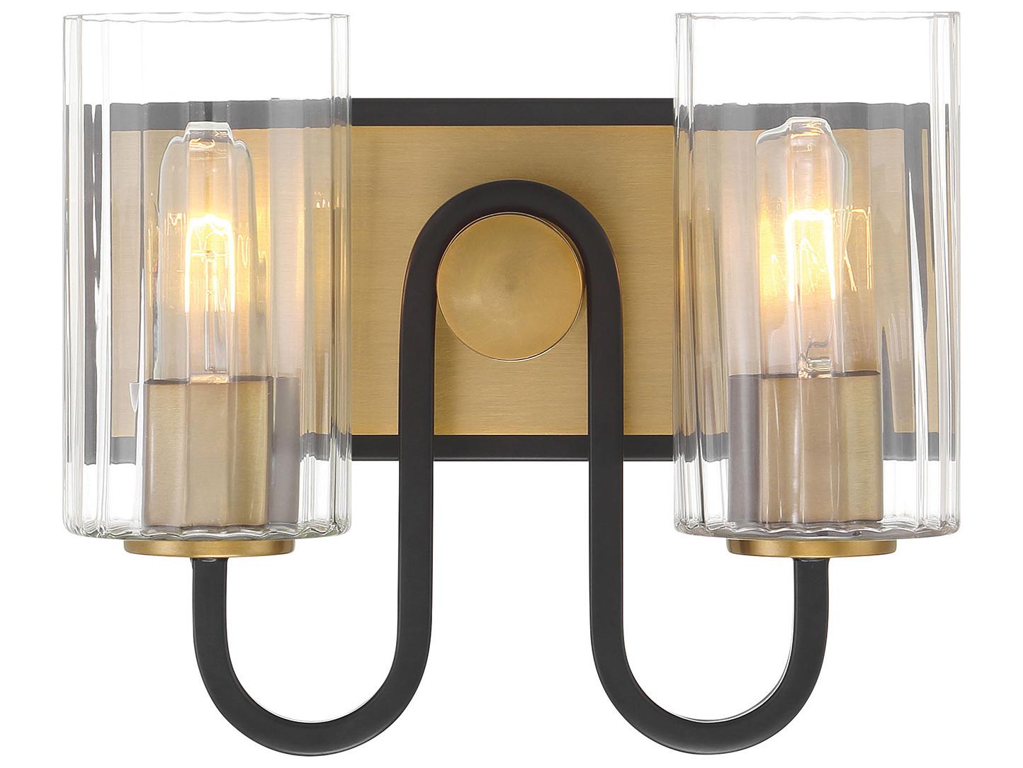 Minka Lavery Orla 2-Light Legacy Brass Dark Matte Black Vanity Light