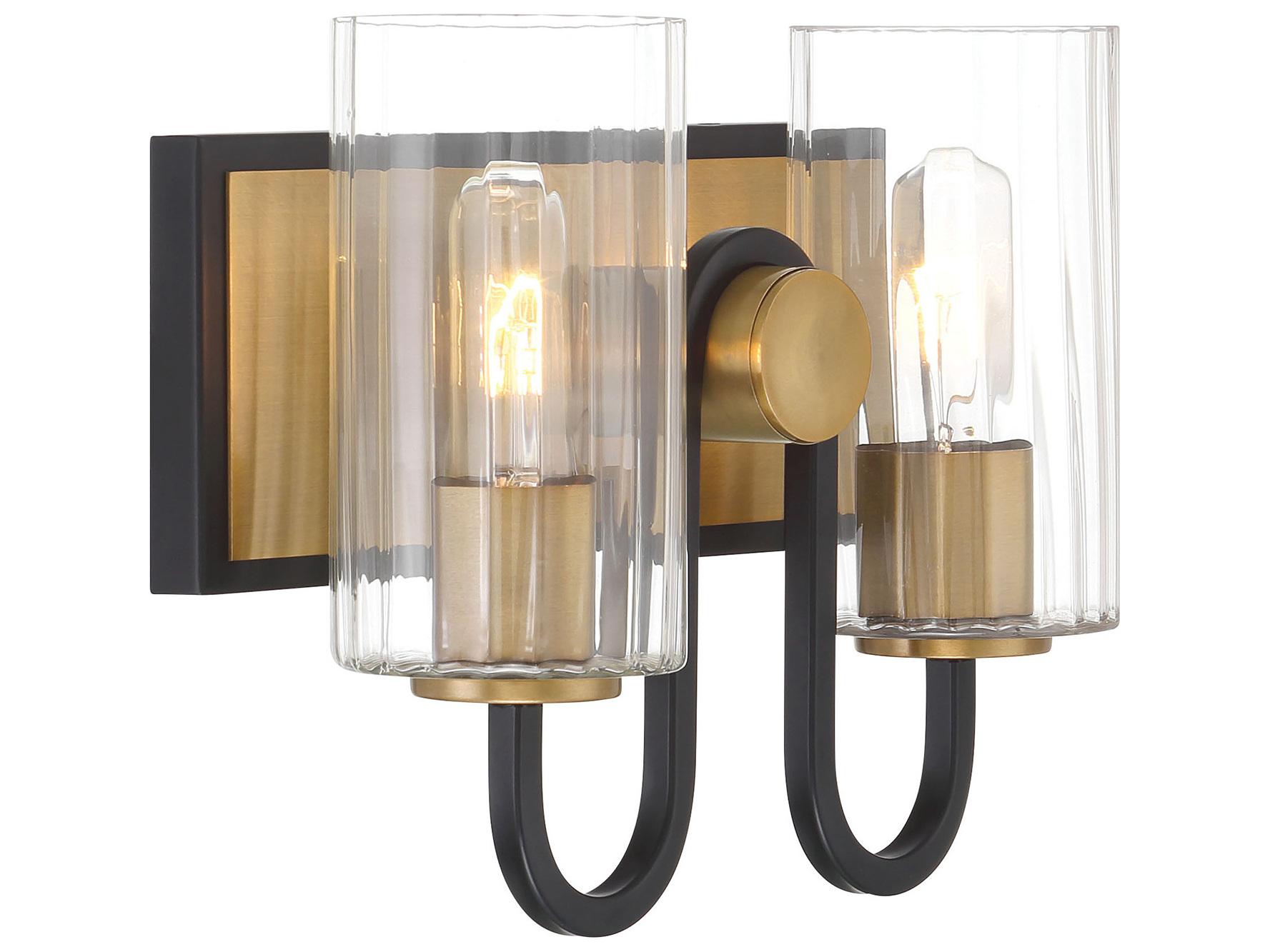 Minka Lavery Orla 2-Light Legacy Brass Dark Matte Black Vanity Light