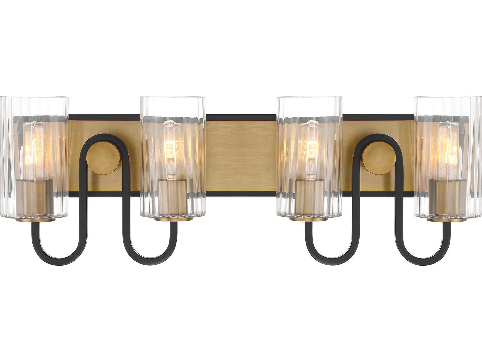 Minka Lavery Orla 4-Light Legacy Brass Dark Matte Black Vanity Light
