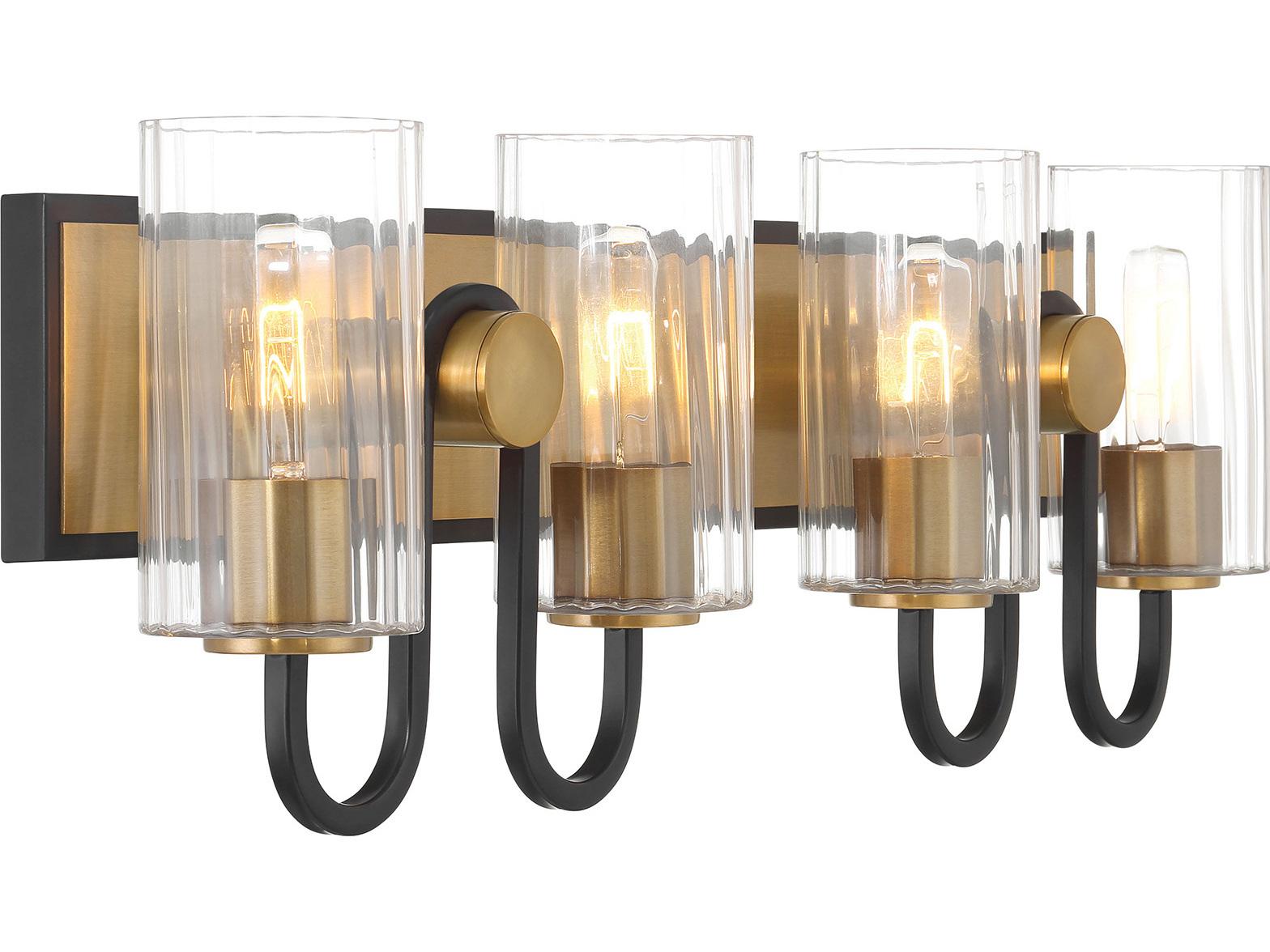 Minka Lavery Orla 4-Light Legacy Brass Dark Matte Black Vanity Light
