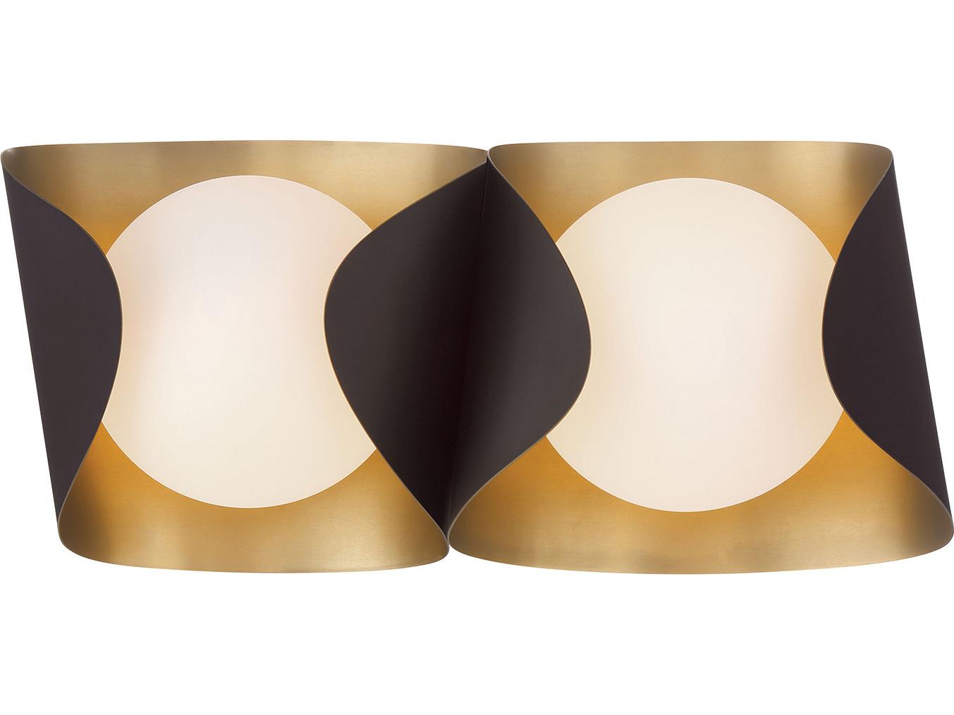 Minka Lavery Flare 2-Light Legacy Brass Dark Bronze Vanity Light