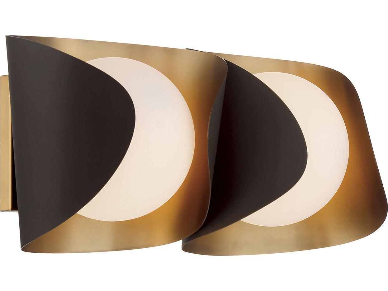 Minka Lavery Flare 2-Light Legacy Brass Dark Bronze Vanity Light