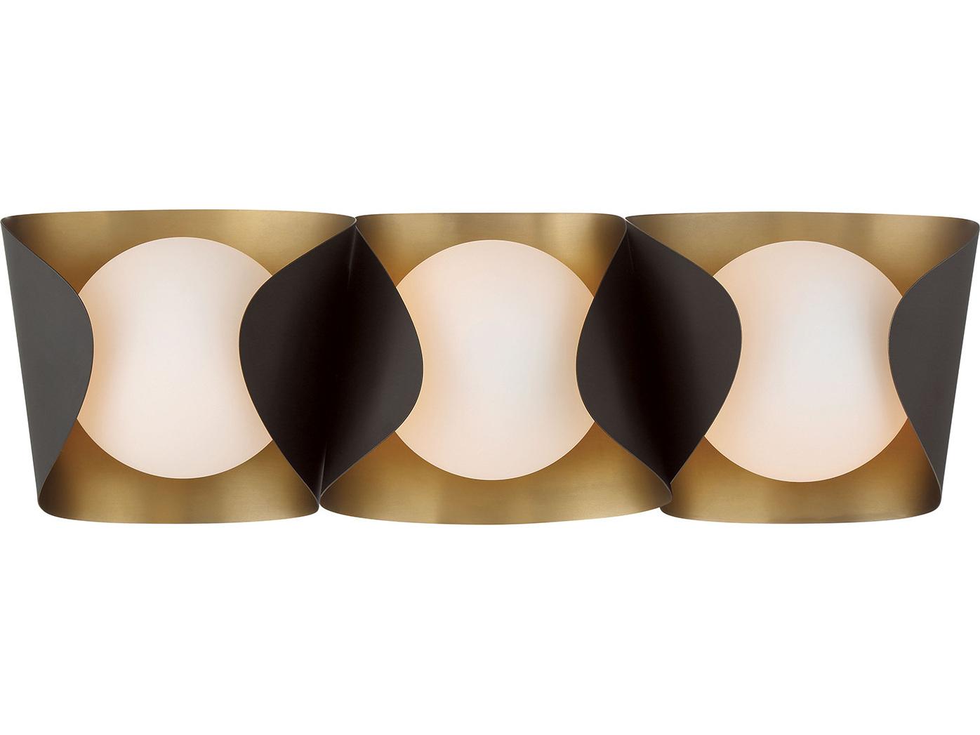 Minka Lavery Flare 3-Light Legacy Brass Dark Bronze Vanity Light