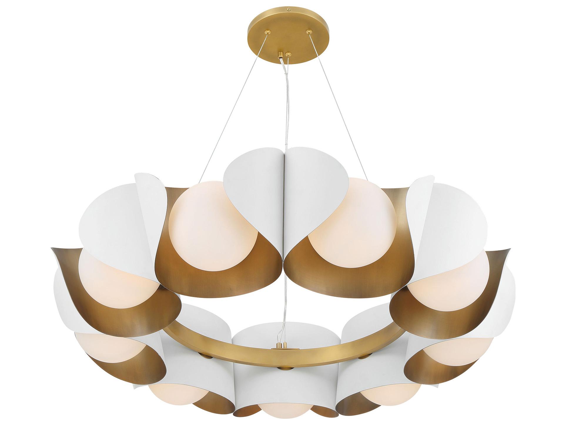 Minka Lavery Flare 9-Light Sand White Round Pendant