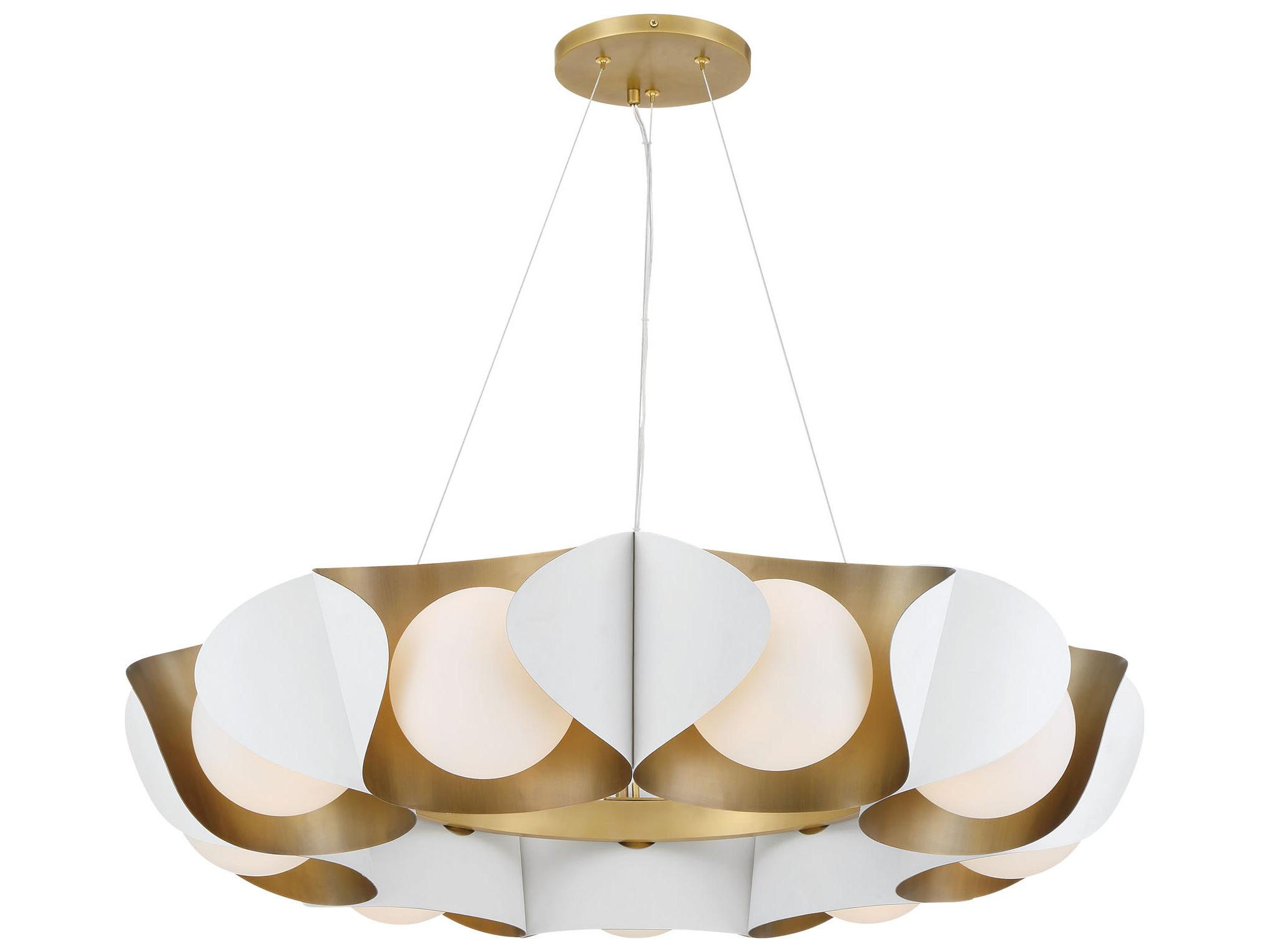 Minka Lavery Flare 9-Light Sand White Round Pendant