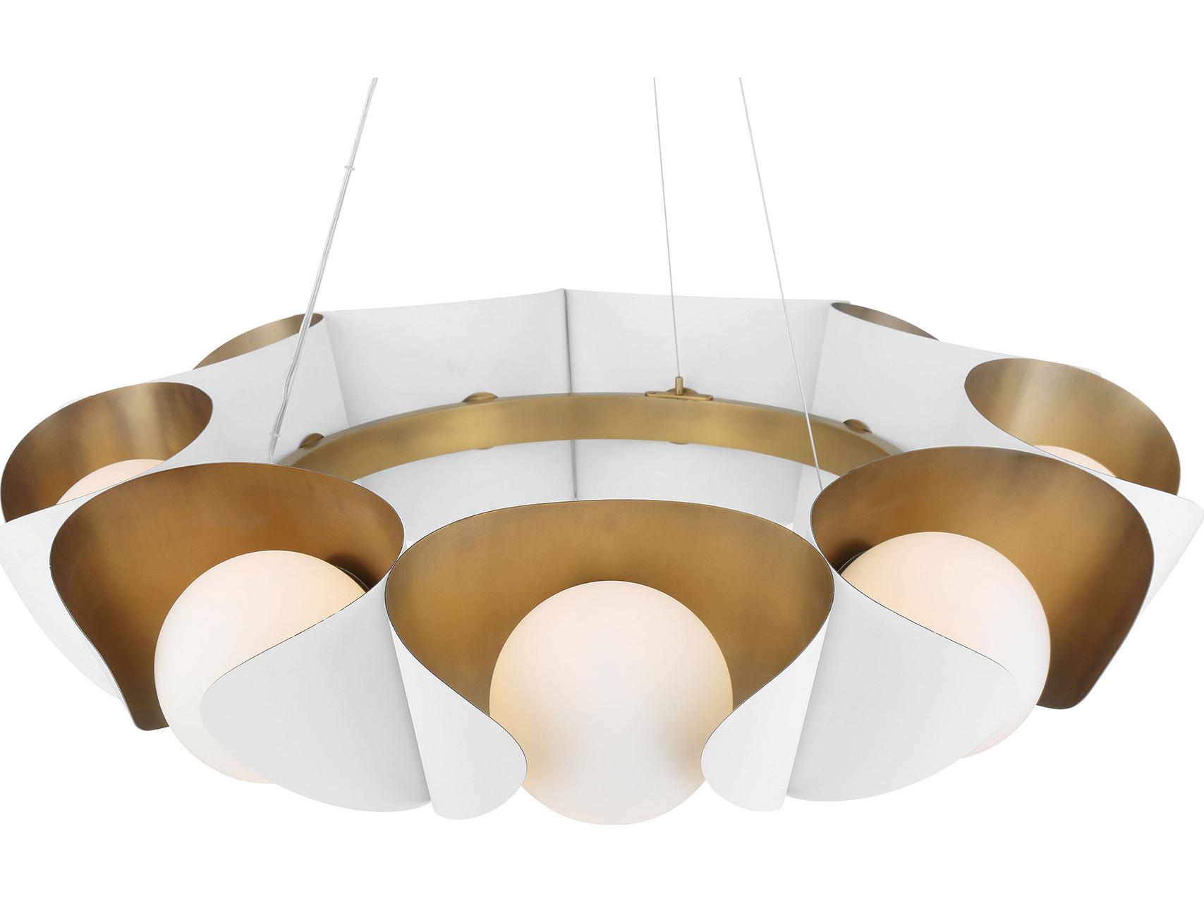 Minka Lavery Flare 9-Light Sand White Round Pendant