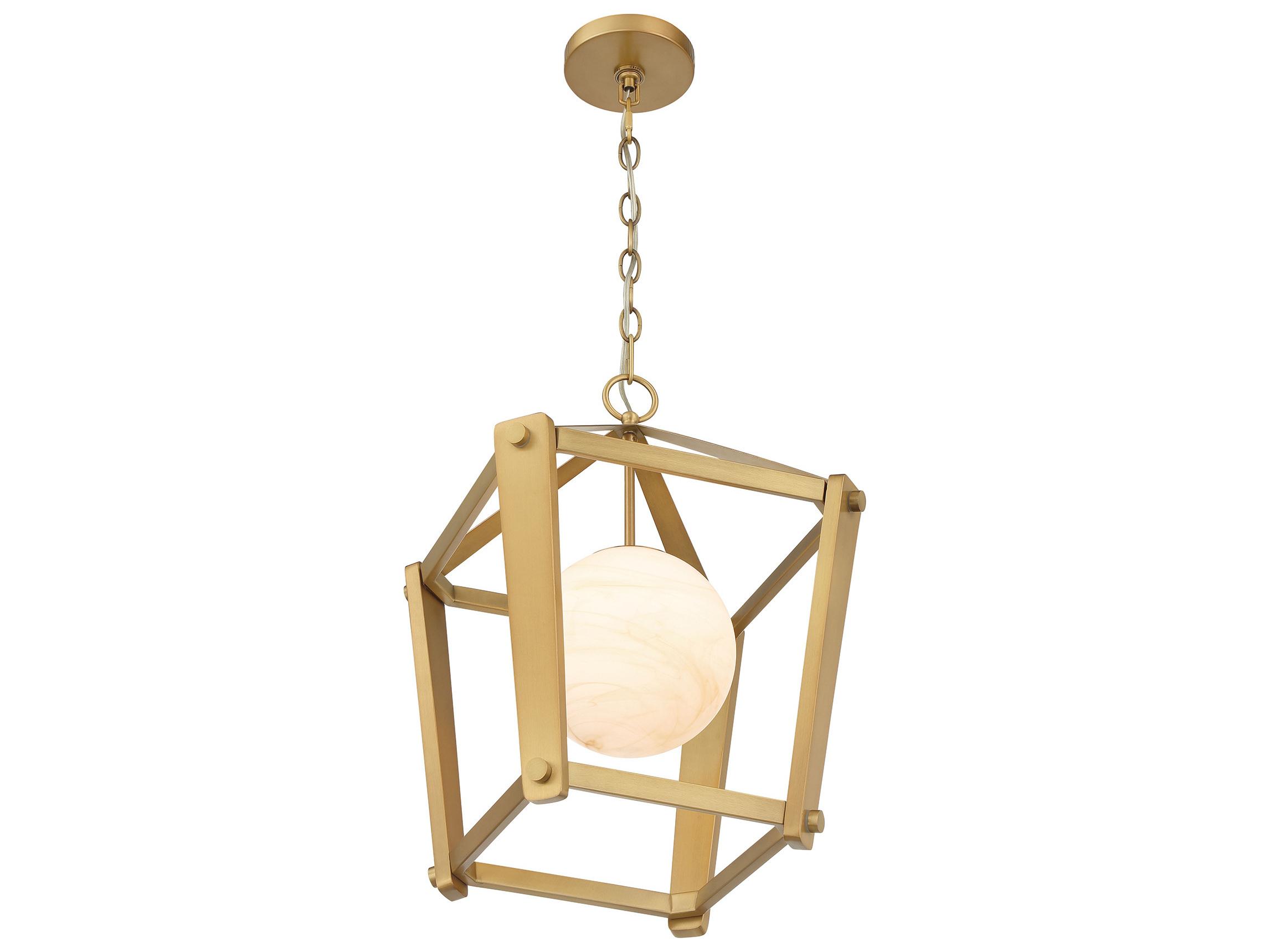 Minka Lavery Shimmer 1-Light Legacy Brass Globe Lantern Pendant