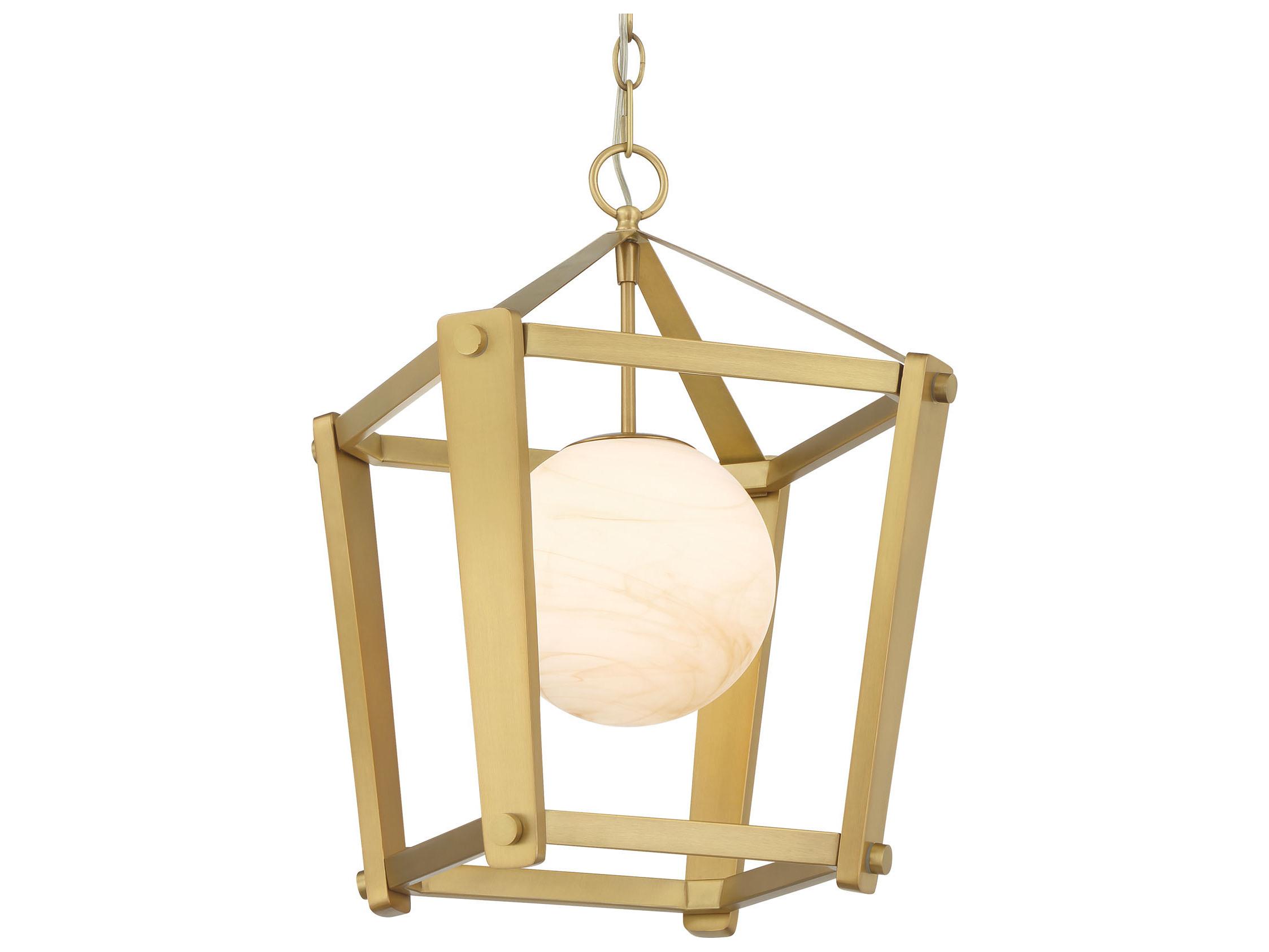 Minka Lavery Shimmer 1-Light Legacy Brass Globe Lantern Pendant