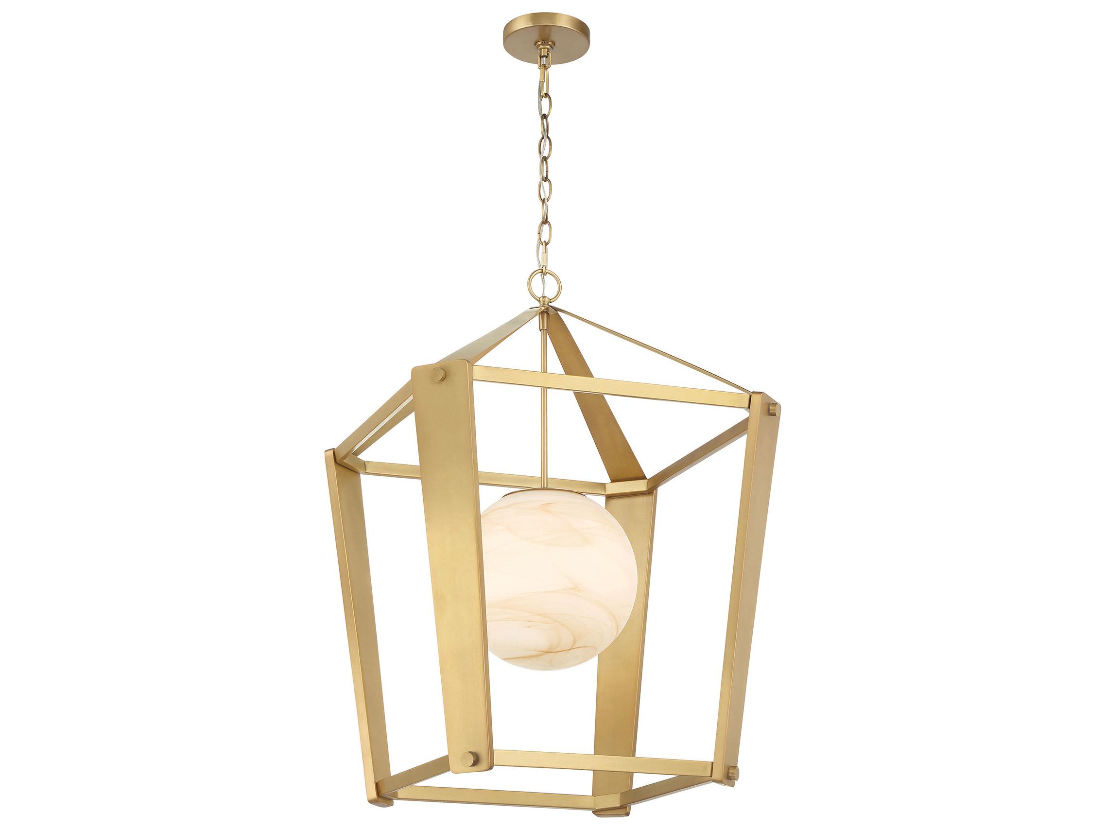 Minka Lavery Shimmer 1-Light Legacy Brass Globe Lantern Pendant