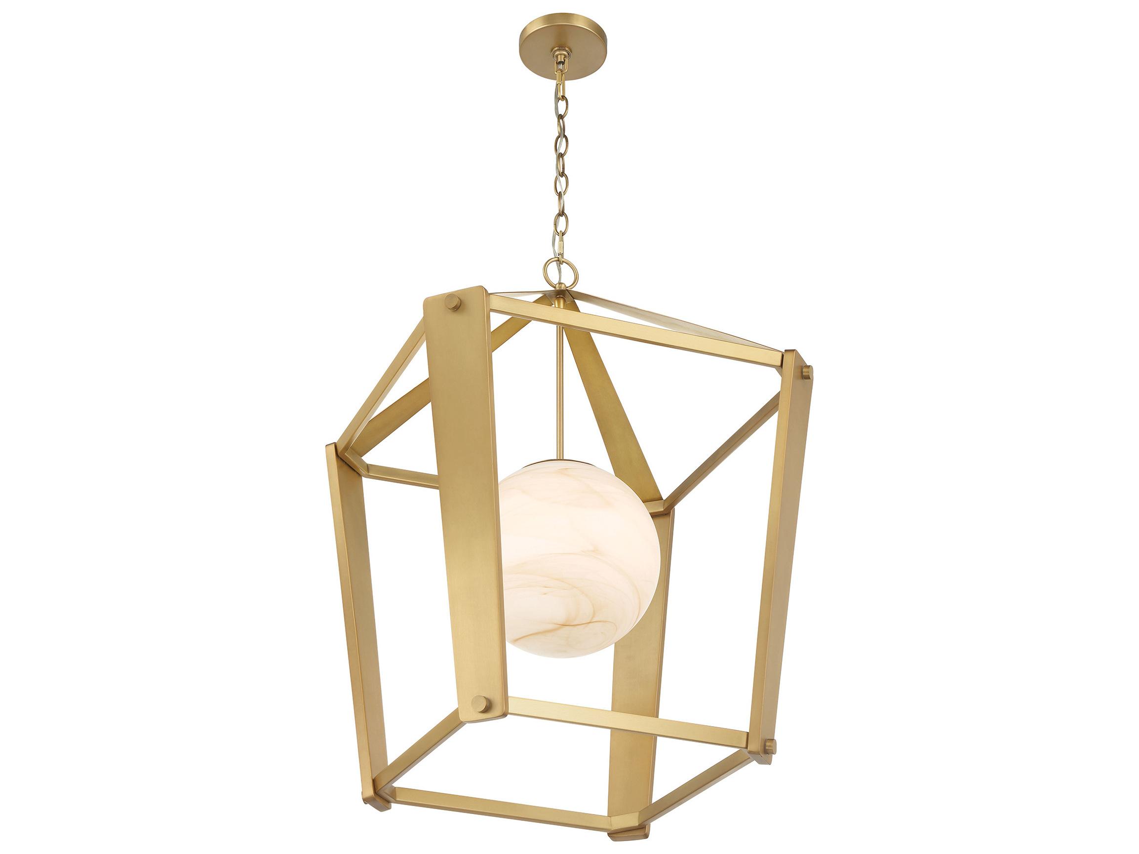Minka Lavery Shimmer 1-Light Legacy Brass Globe Lantern Pendant