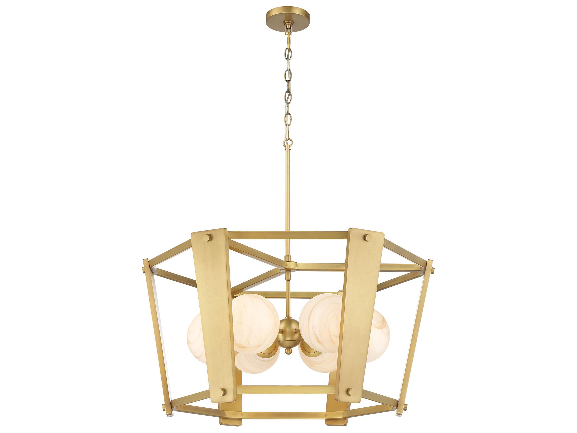 Minka Lavery Shimmer 6-Light Legacy Brass Globe Lantern Pendant