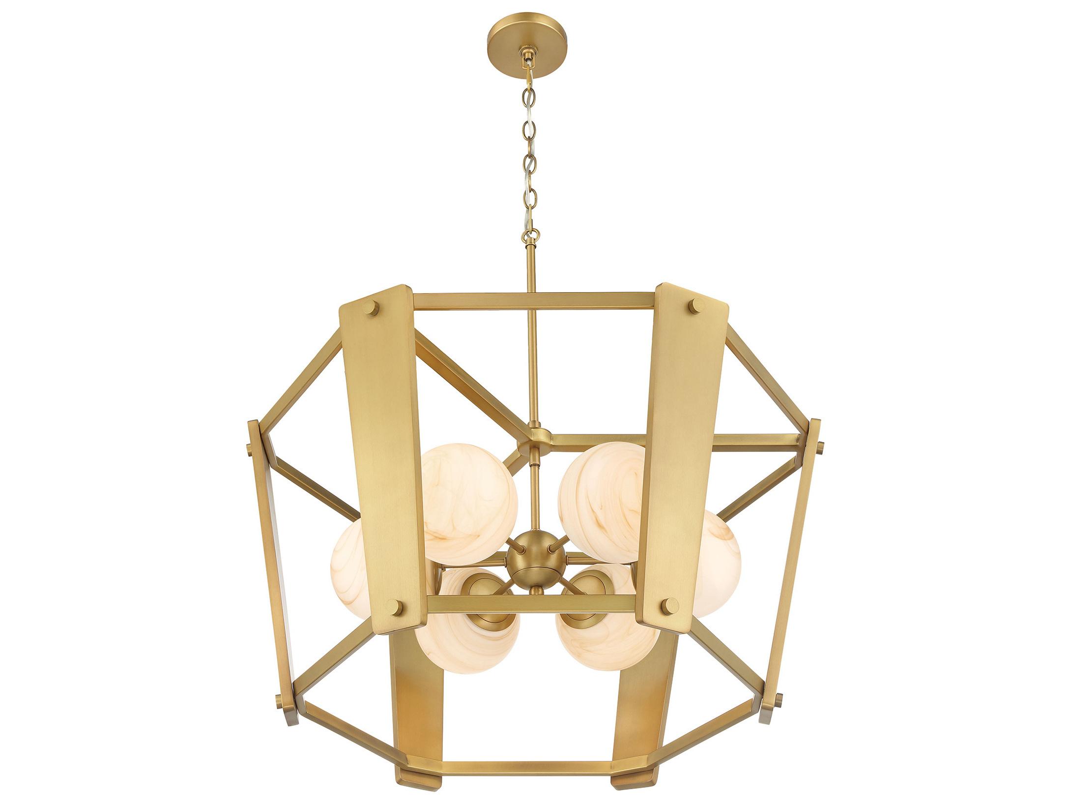 Minka Lavery Shimmer 6-Light Legacy Brass Globe Lantern Pendant